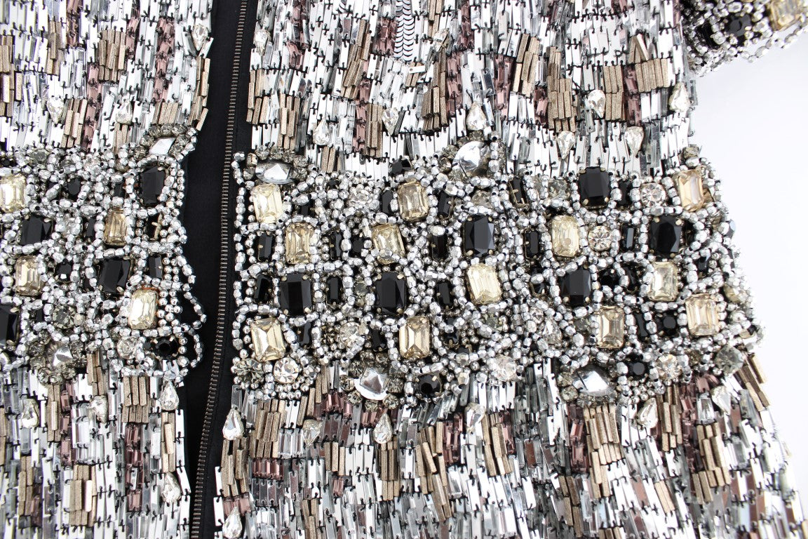 Dolce & Gabbana Crystal Silver Runway Handcrafted Dress-7