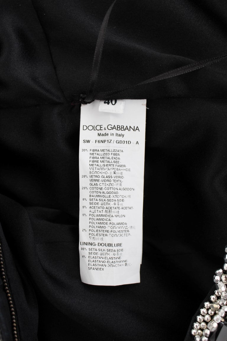 Dolce & Gabbana Crystal Silver Runway Handcrafted Dress-8