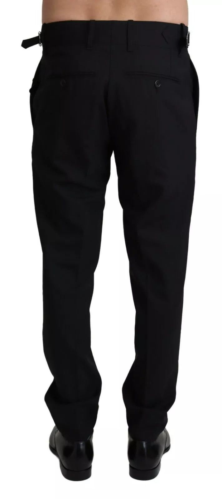 Dolce & Gabbana Black Wool Stretch Dress Trouser Pants-2