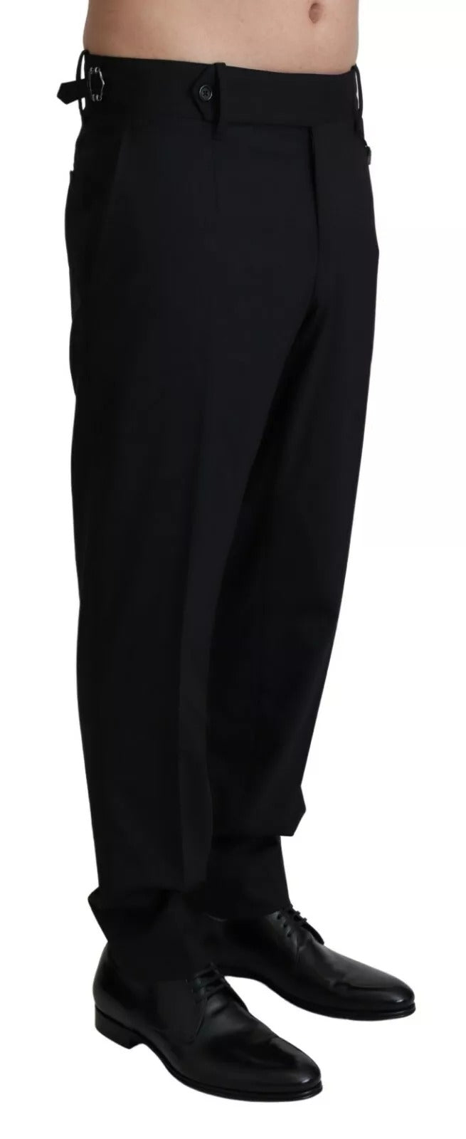 Dolce & Gabbana Black Wool Stretch Dress Trouser Pants-3