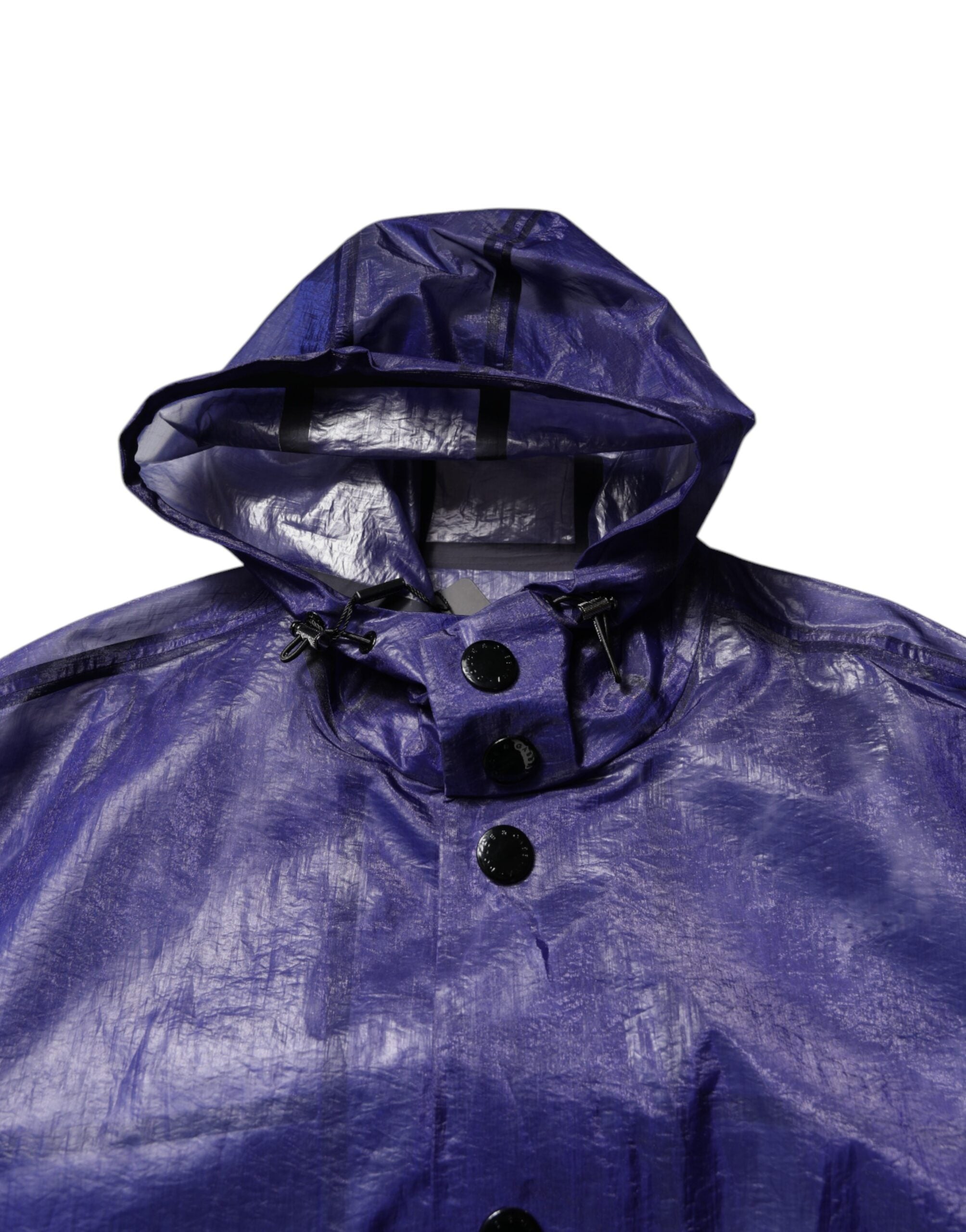 Dolce & Gabbana Dark Blue Cotton Hooded Men's Raincoat Jacket-7