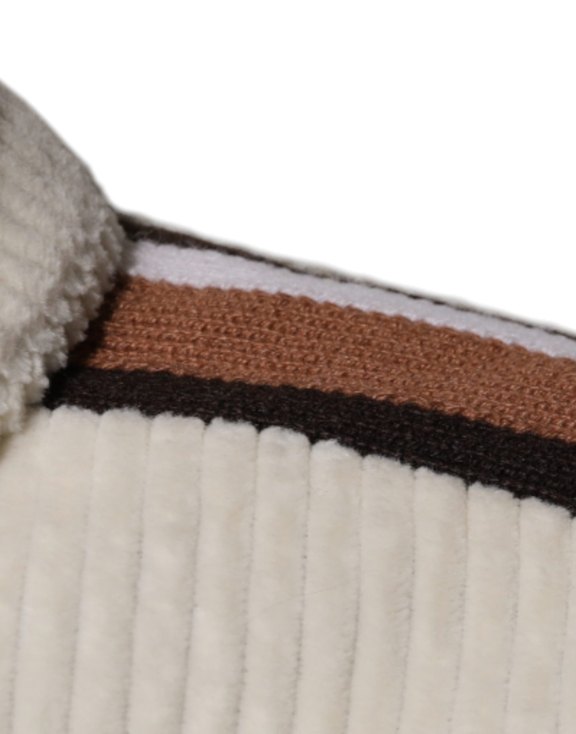 Chaqueta de pana de algodón con cremallera y aplique de logotipo beige de Dolce & Gabbana-6