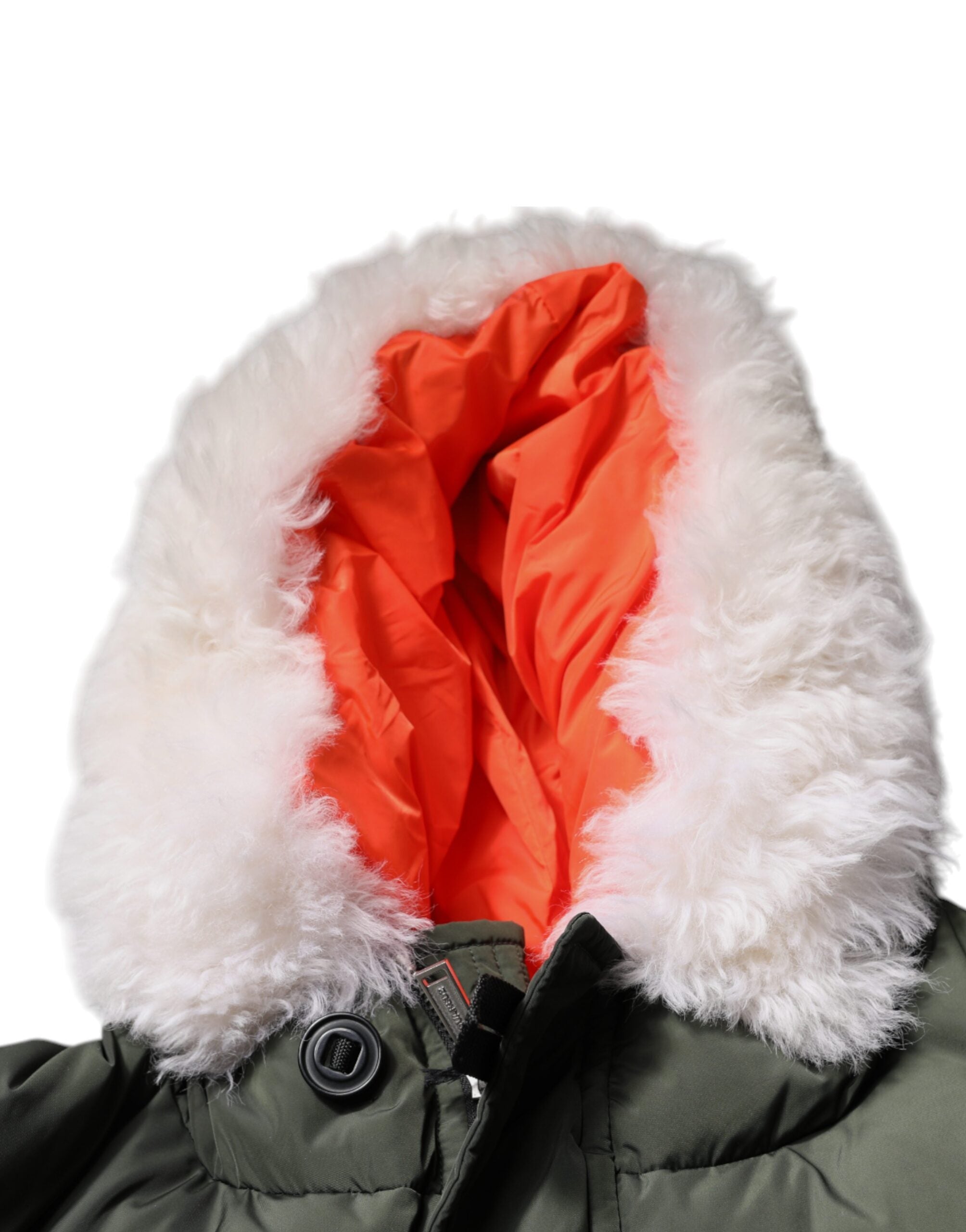 Dsquared² Green hooded jacket with long sleeves made of fur and shearling-6