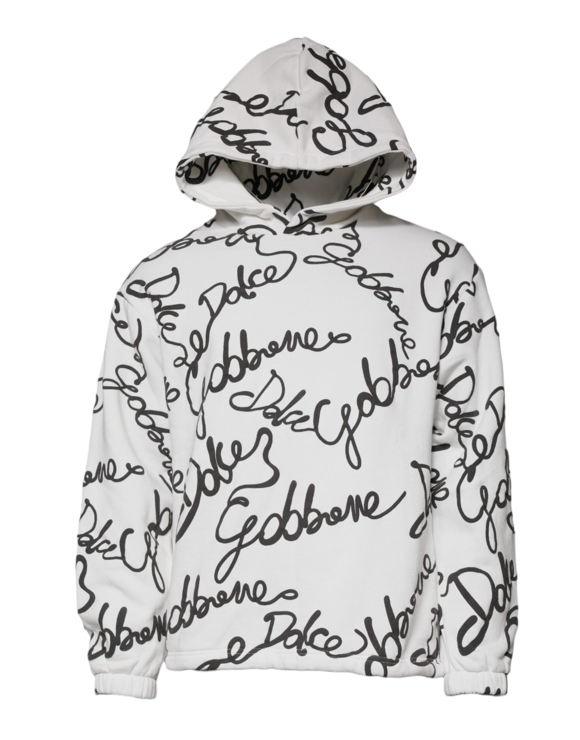 Dolce & Gabbana White Logo Cotton Hooded Sweatshirt-1