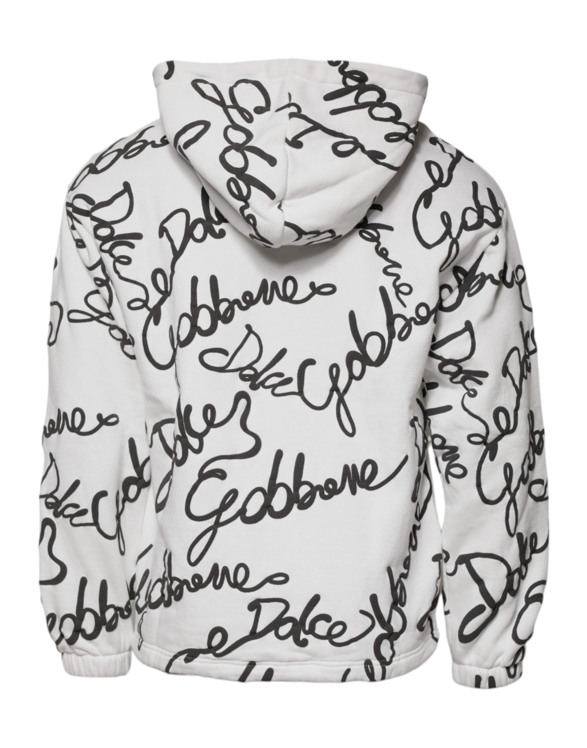 Dolce & Gabbana White Logo Cotton Hooded Sweatshirt-5