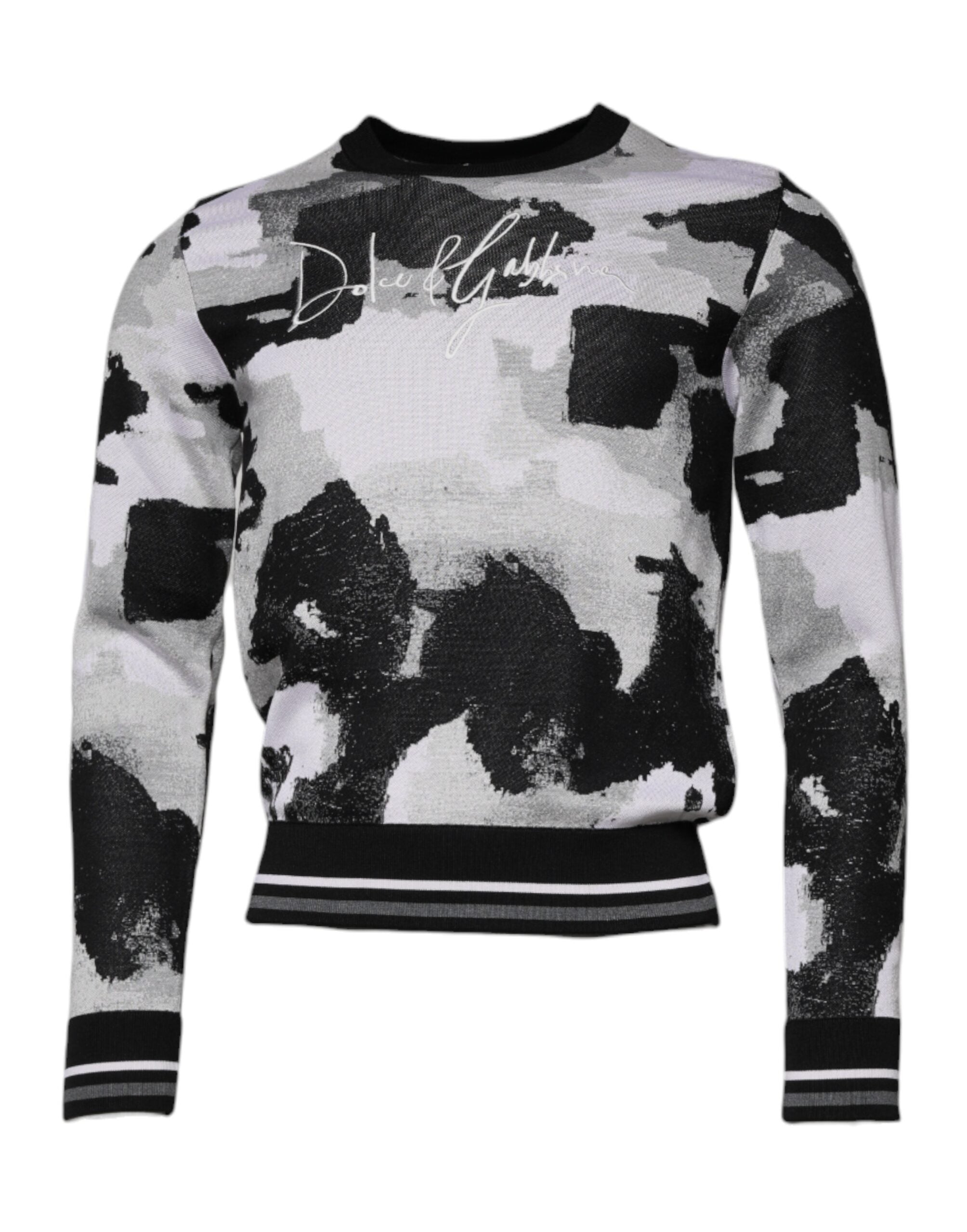 Dolce & Gabbana Multicolor Camouflage Rundhalsausschnitt Männer Pullover Pullover-1