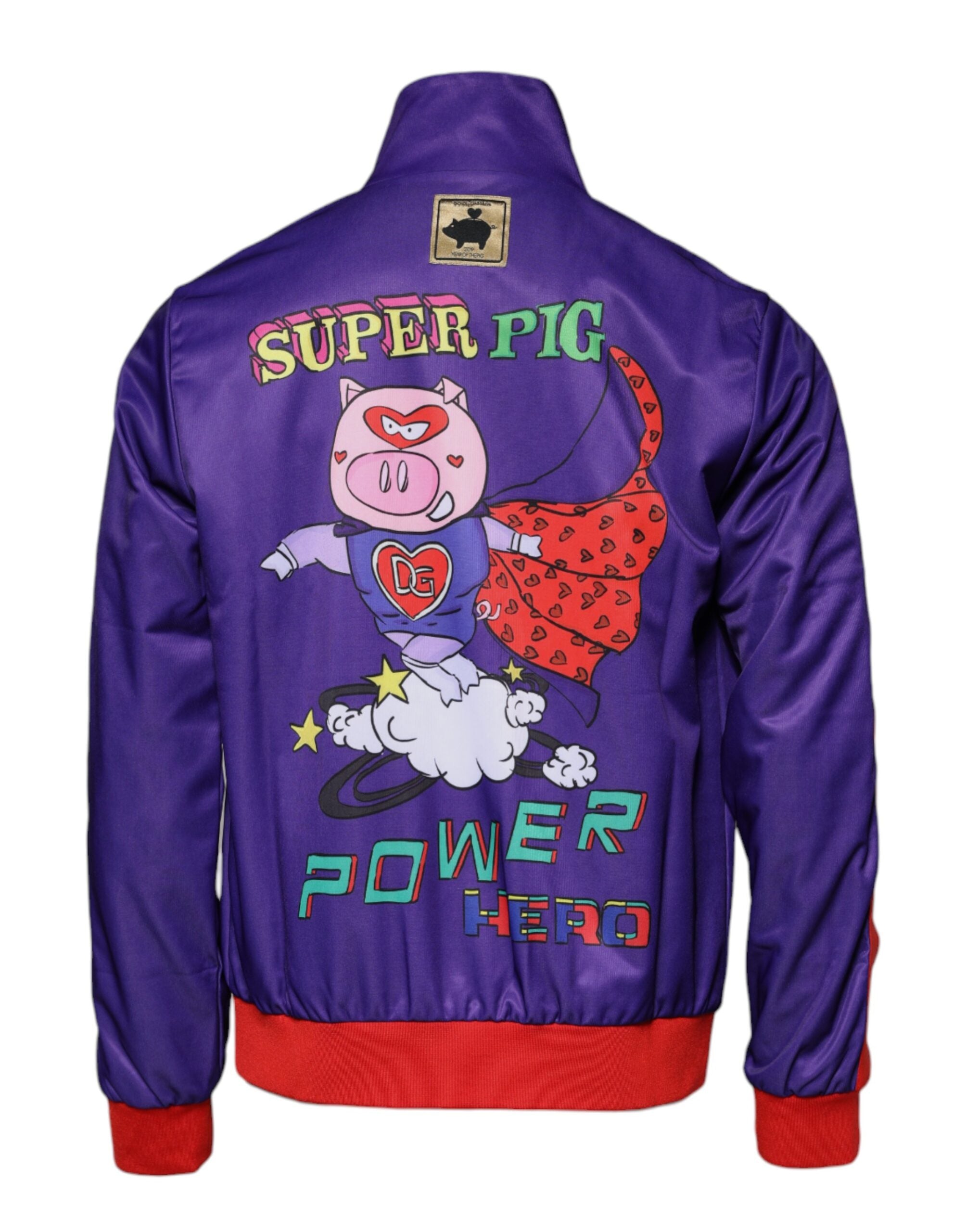 Dolce & Gabbana Lila Jahr des Schweins Bomberpullover mit Reißverschluss-2