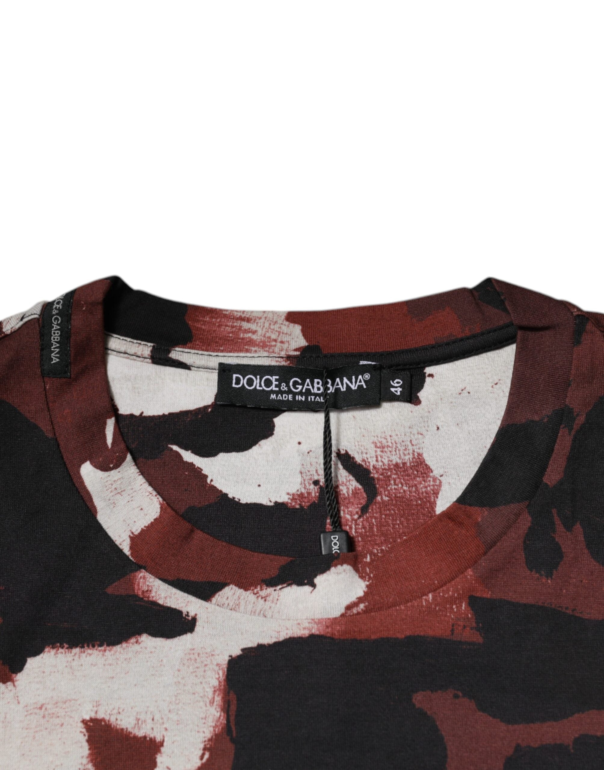 Dolce & Gabbana Multicolor Camouflage T-Shirt mit Rundhalsausschnitt-5