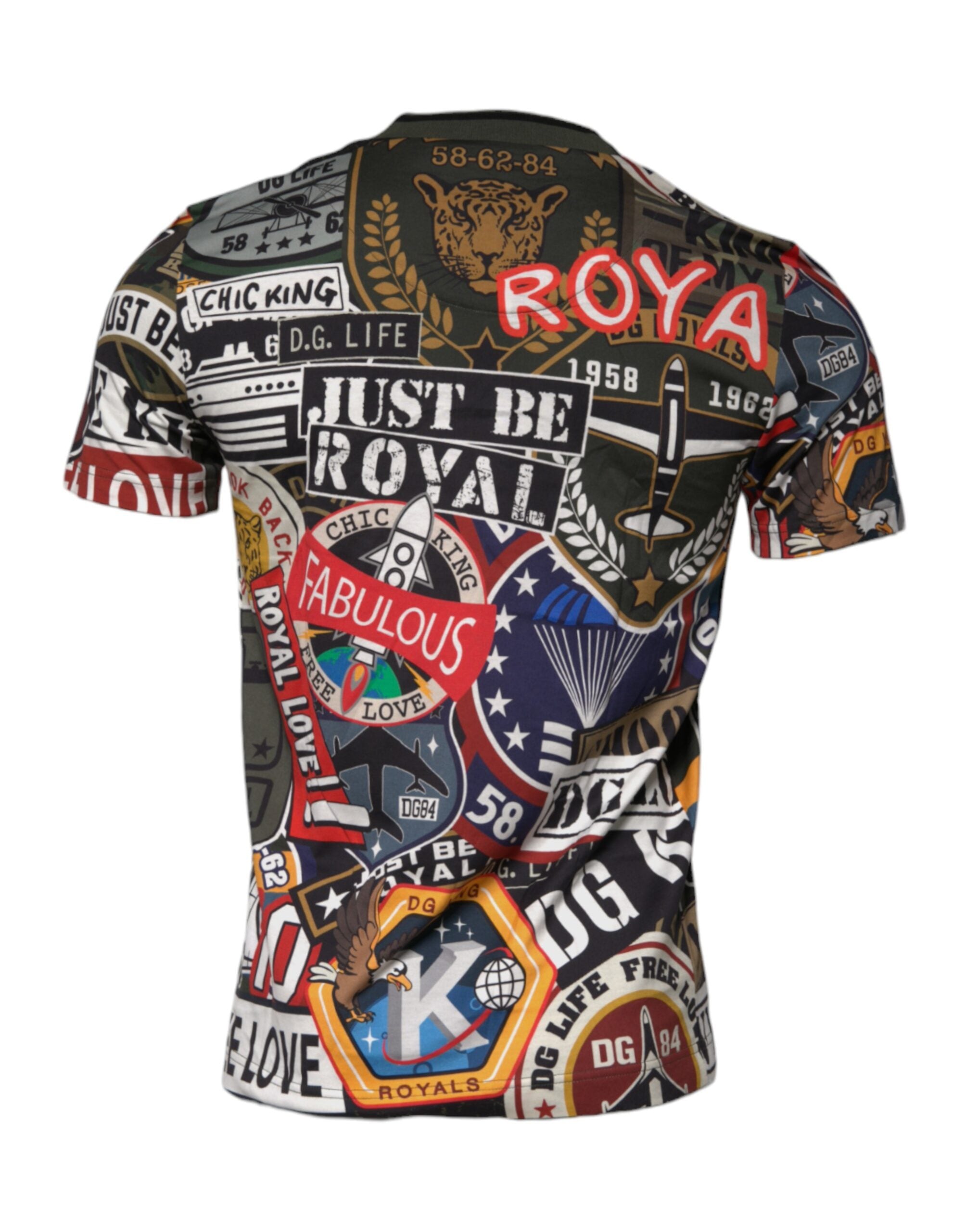 Camiseta Dolce & Gabbana de algodón multicolor con cuello redondo y estampado gráfico-4