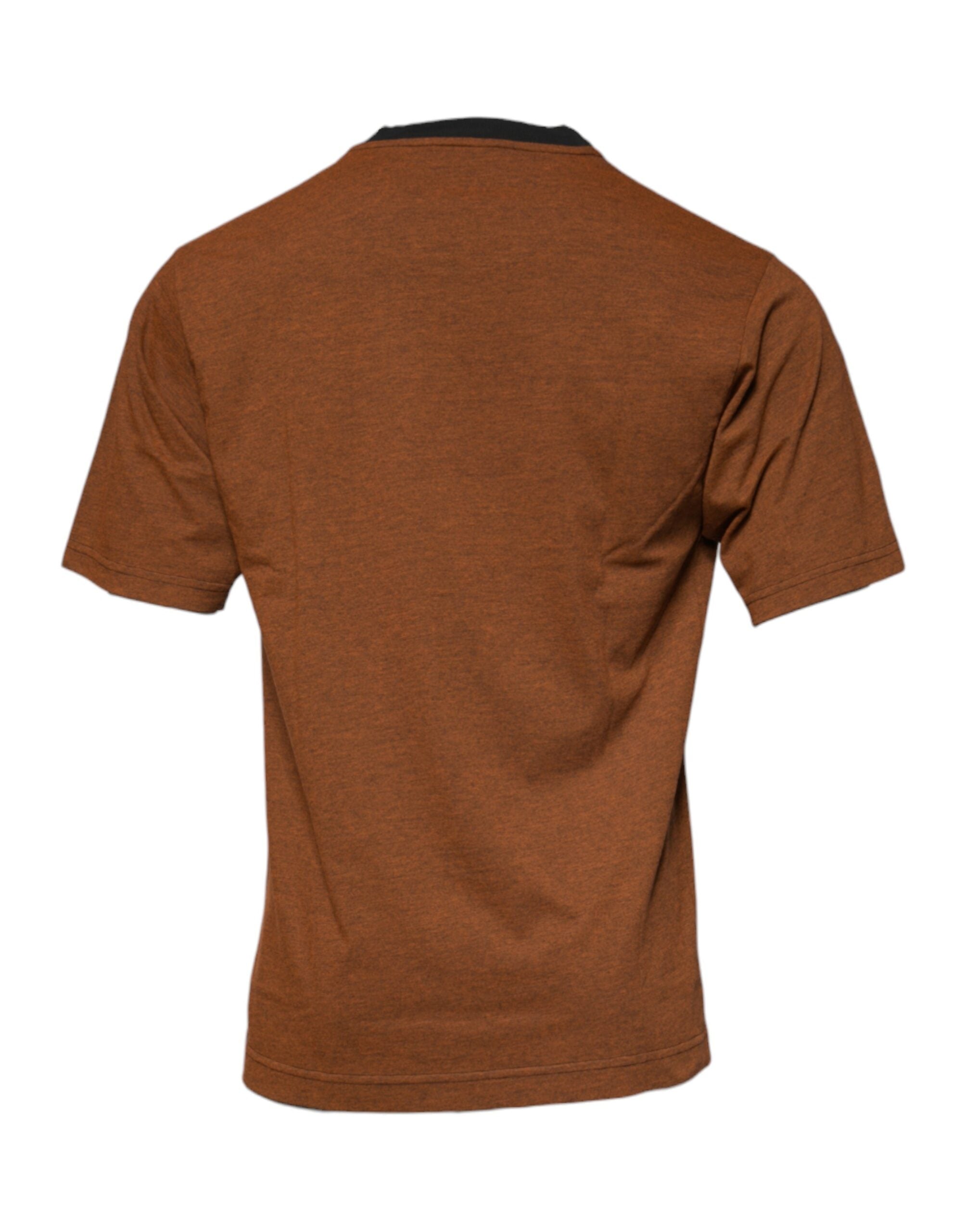 Dolce & Gabbana Brown DG Logo Polyester T-Shirt with Round Neck-4