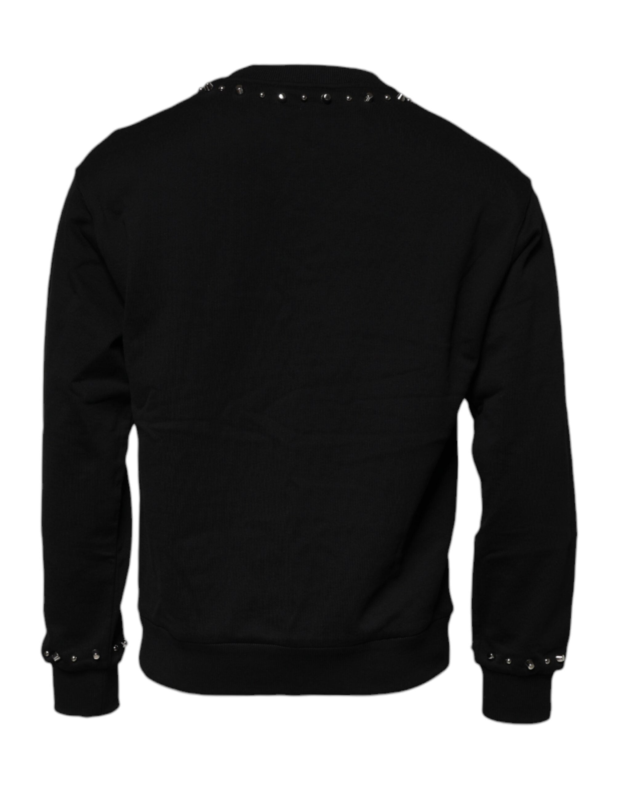 Dolce & Gabbana Black Logo Studded Sweater Pullover-4