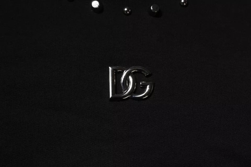 Dolce & Gabbana Black Logo Studded Sweater Pullover-6