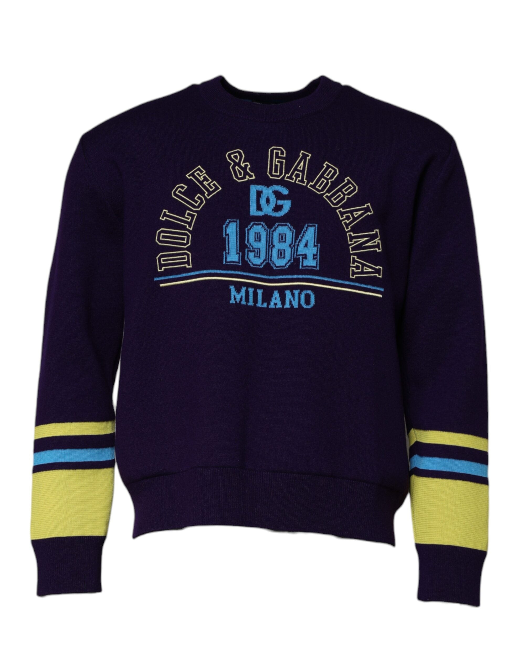 Dolce & Gabbana Blue 1984 Milano CrewNeck Sweatshirt Sweater-1