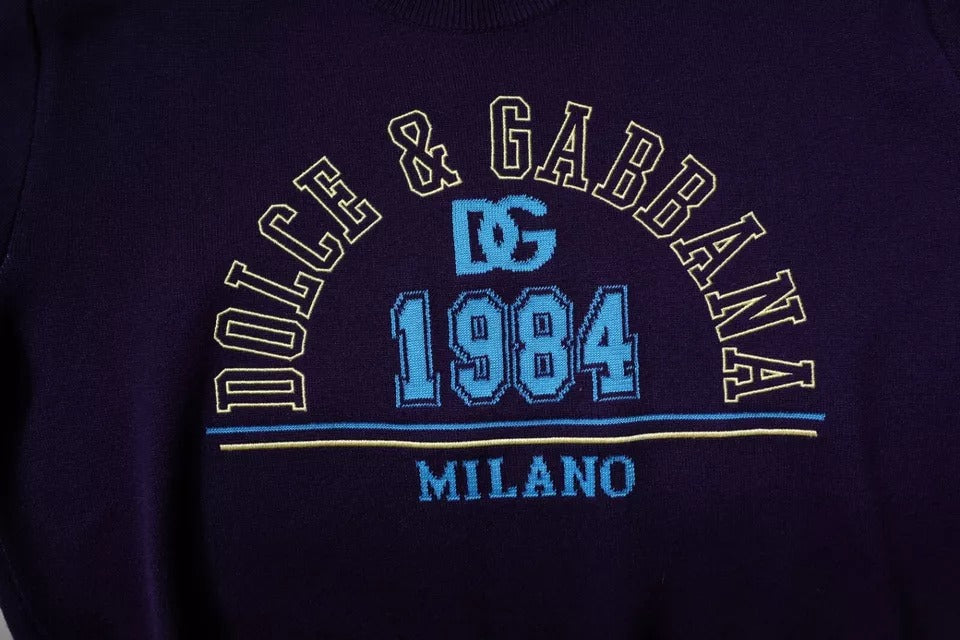 Dolce & Gabbana Blue 1984 Milano CrewNeck Sweatshirt Sweater-5