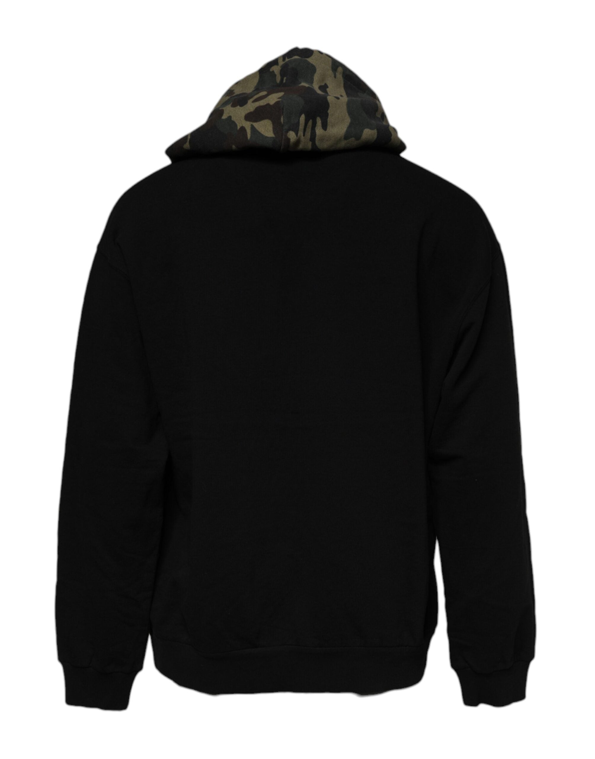 Dolce & Gabbana Schwarzes Kapuzen-Sweatshirt mit Camouflage-4