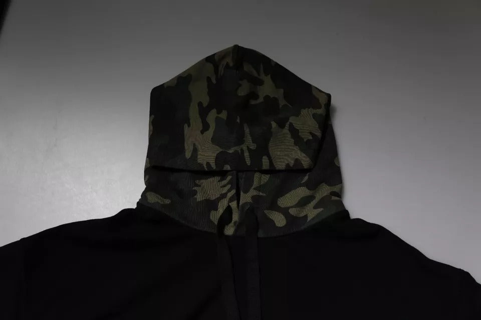 Dolce & Gabbana Schwarzes Kapuzen-Sweatshirt mit Camouflage-5