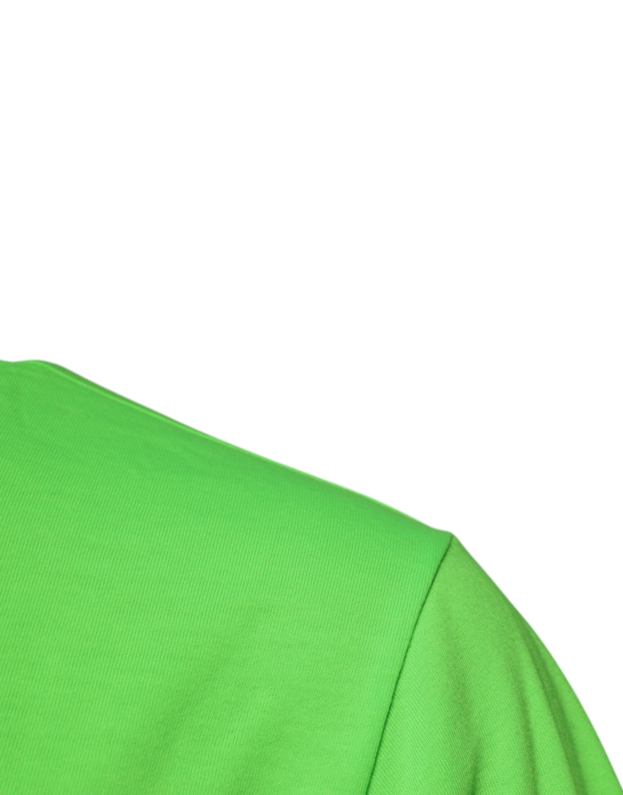 Camiseta de poliéster con cuello redondo y logotipo verde de Dolce & Gabbana-4