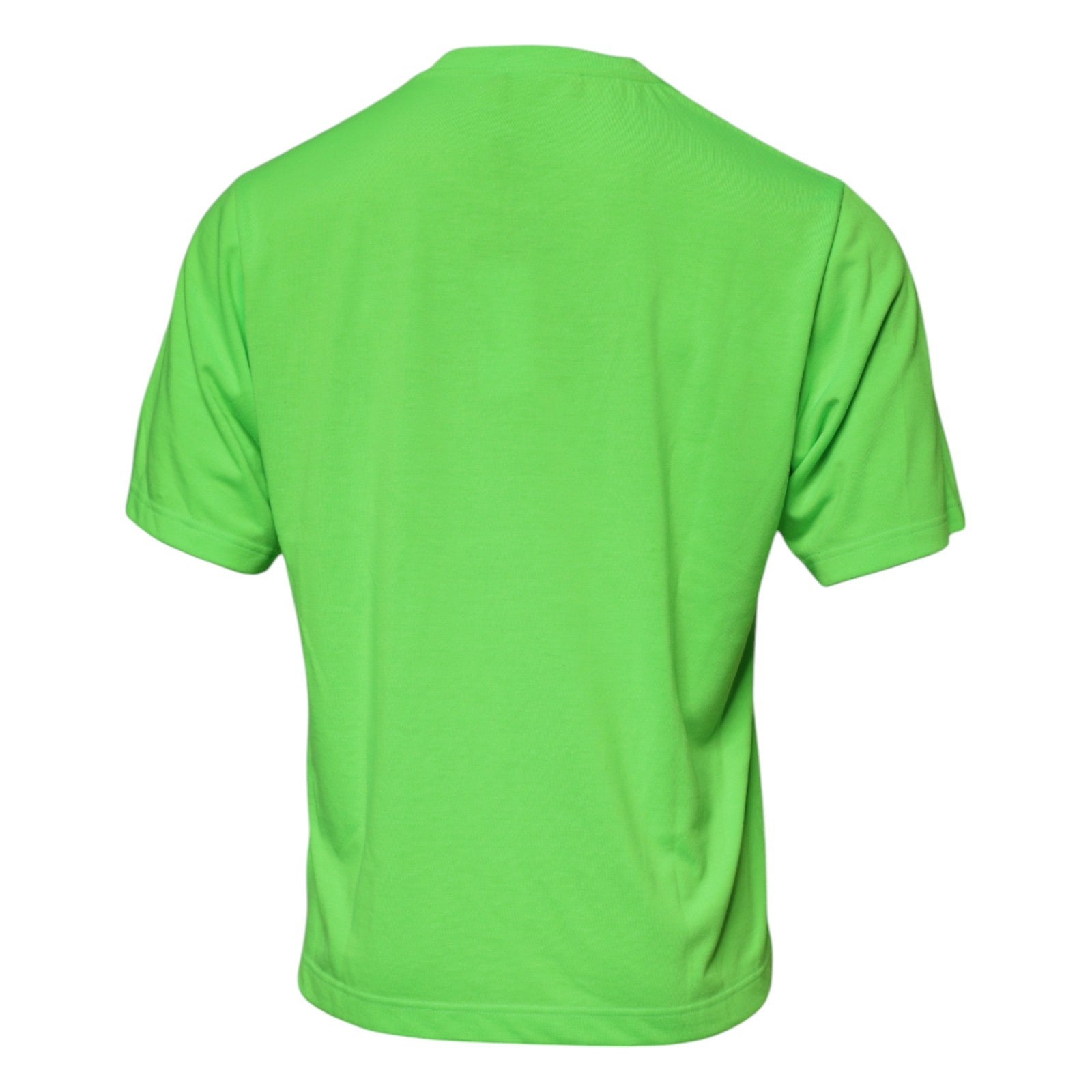 Camiseta de poliéster con cuello redondo y logotipo verde de Dolce & Gabbana-3
