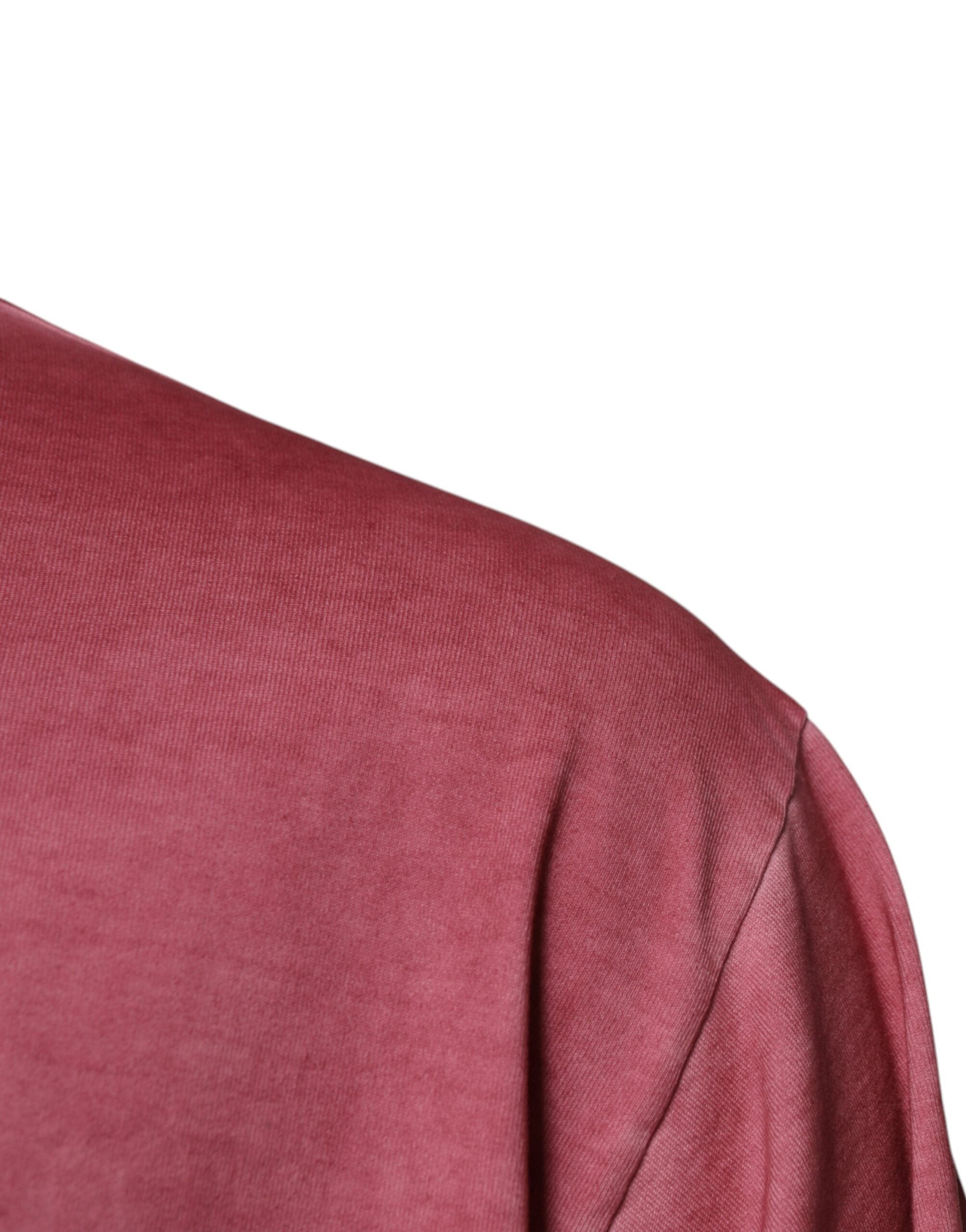Camiseta de algodón con cuello redondo y estampado del logotipo rosa de Dolce & Gabbana-3