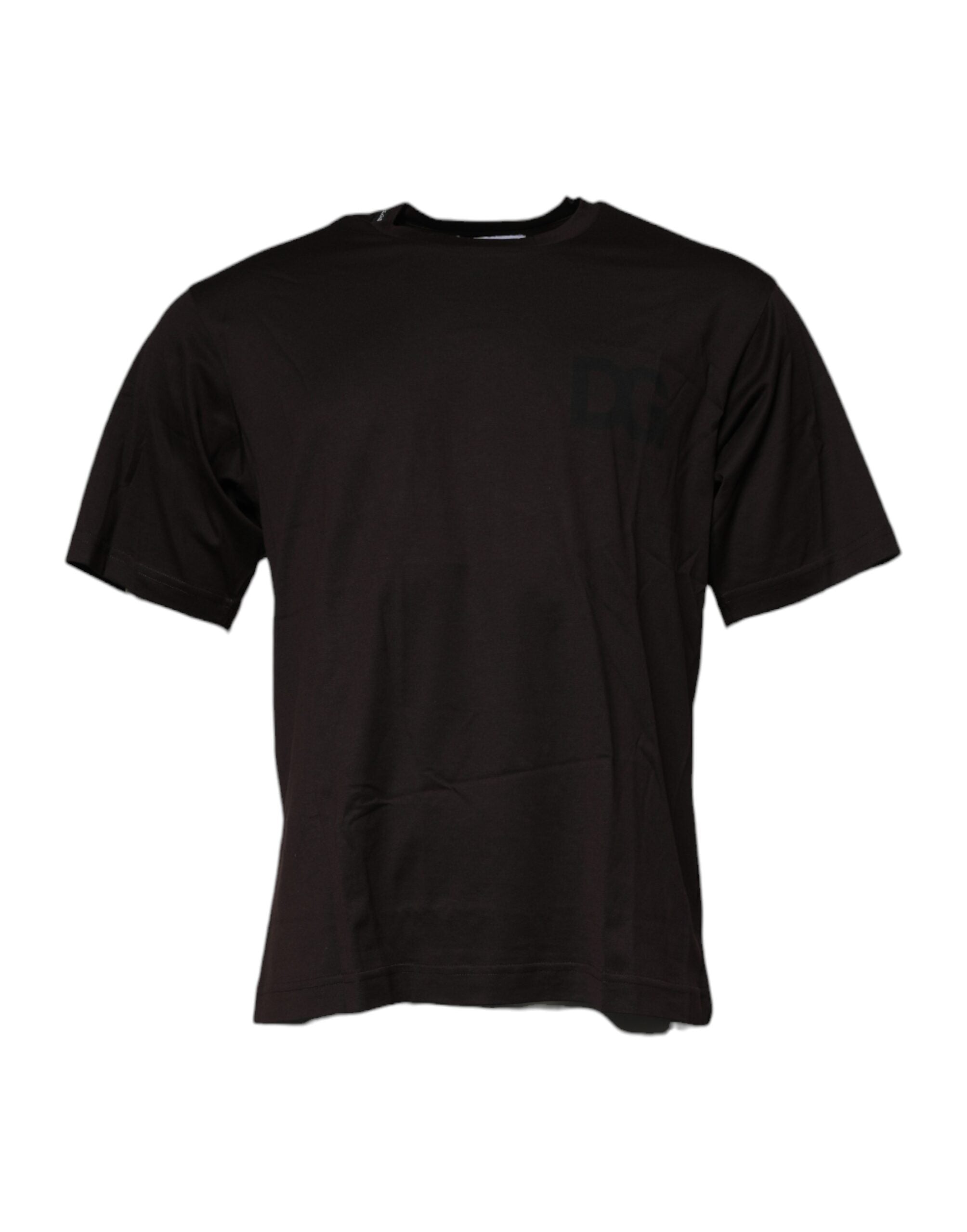 Camiseta Dolce & Gabbana con logotipo marrón oscuro y cuello redondo confeccionada en algodón-2