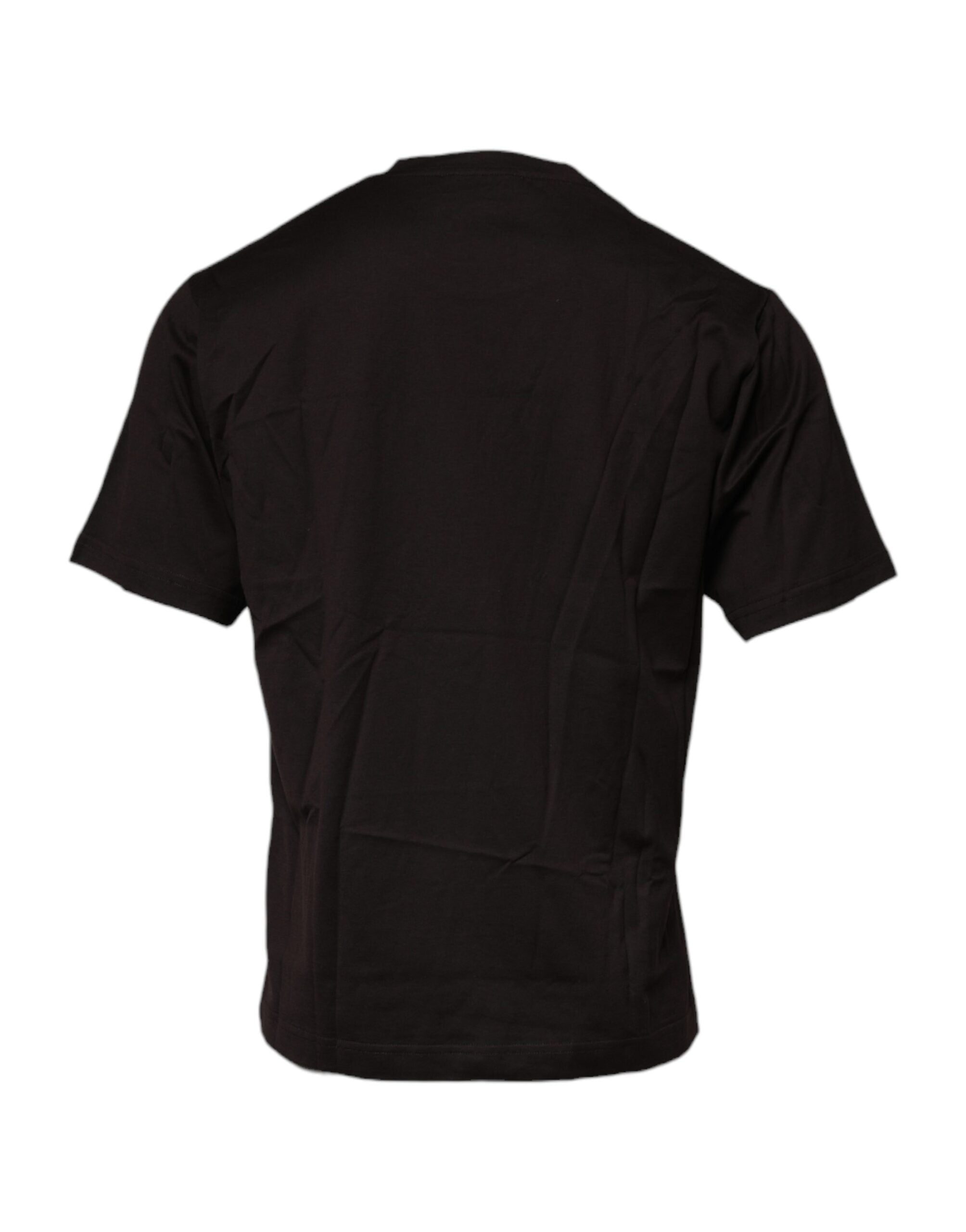 Camiseta Dolce & Gabbana con logotipo marrón oscuro y cuello redondo confeccionada en algodón-4