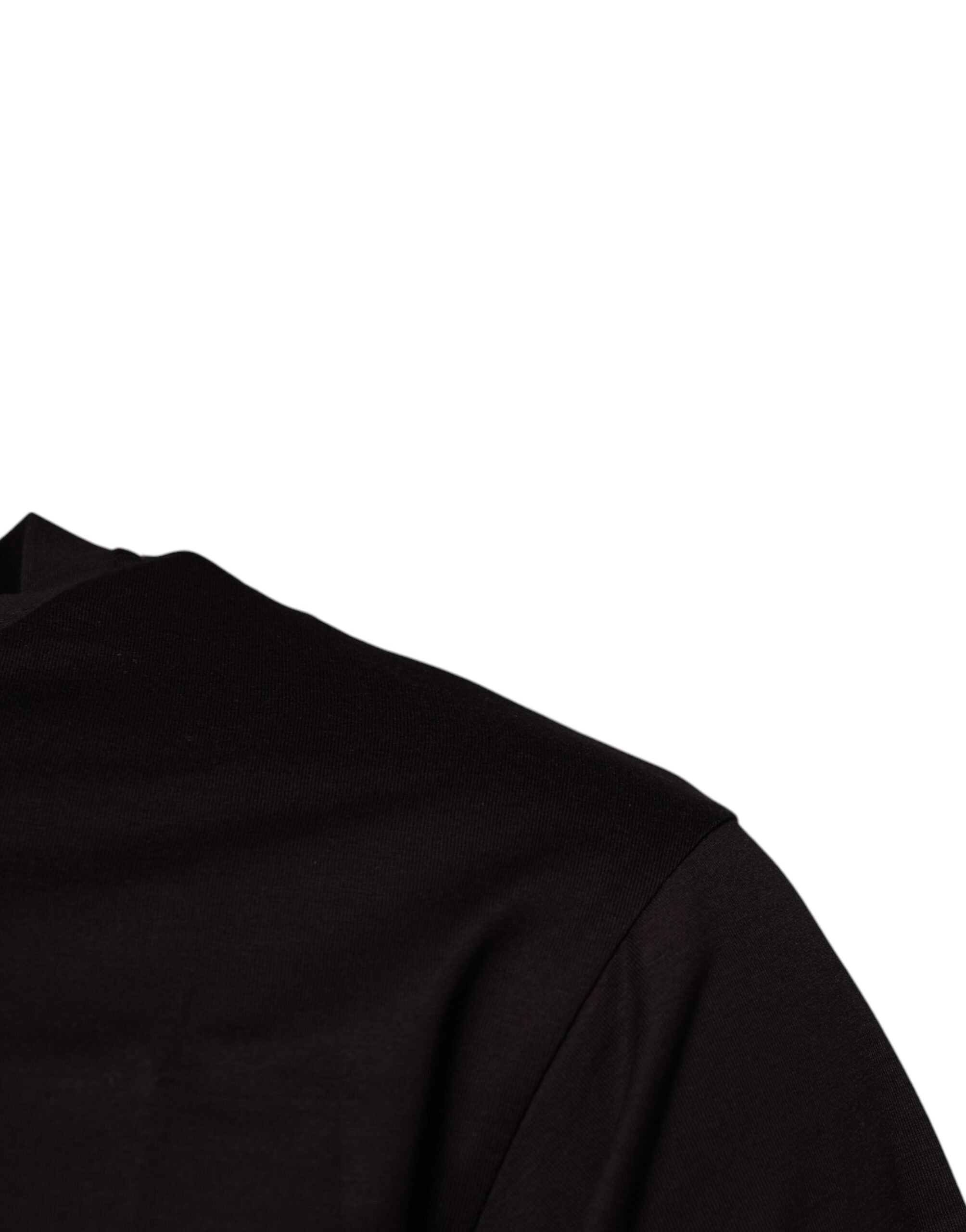 Dolce & Gabbana Dunkelbraunes Logo-T-Shirt mit Rundhalsausschnitt aus Baumwolle-3