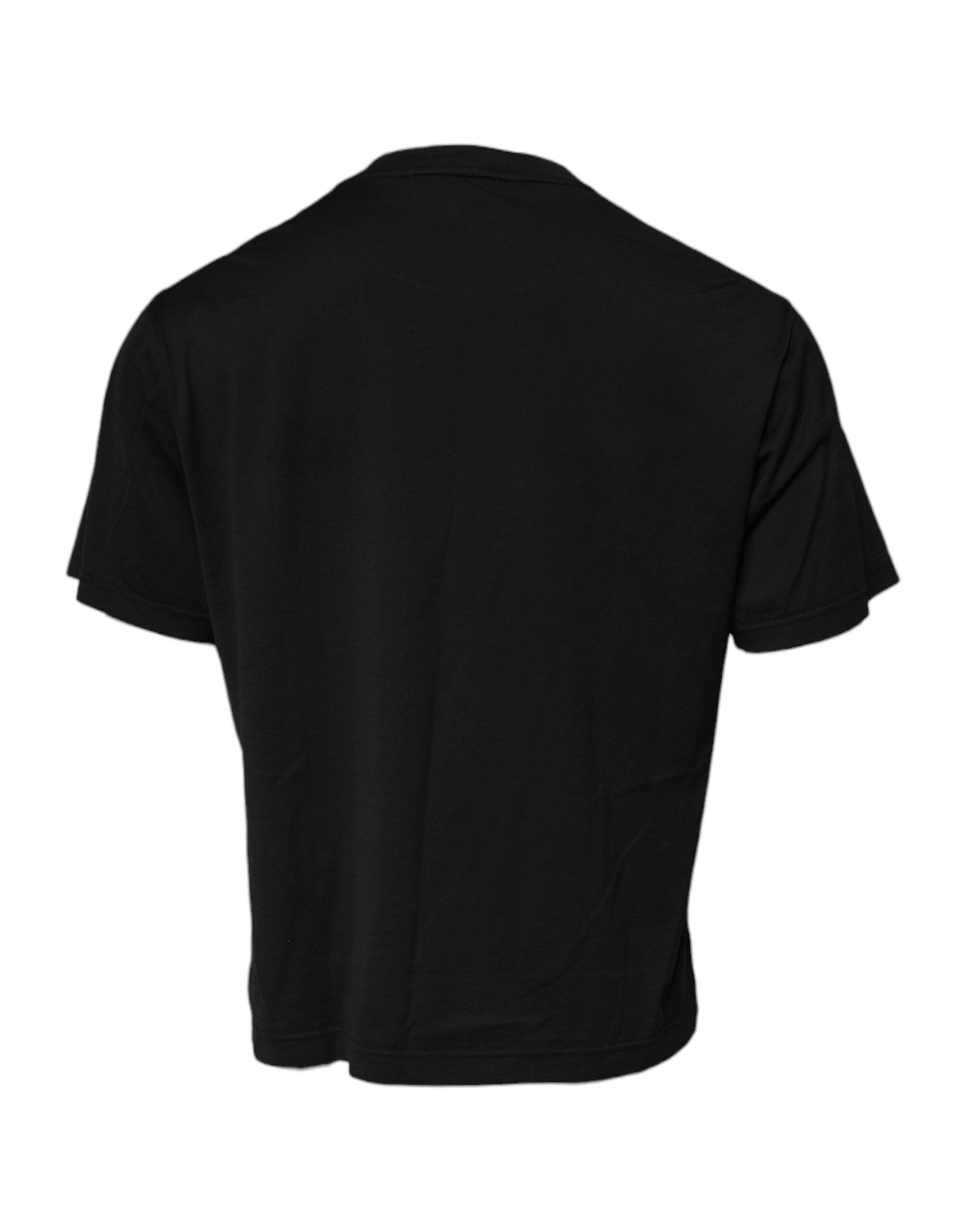 Dolce & Gabbana Black DG Logo Cotton T-Shirt with Crew Neck-4