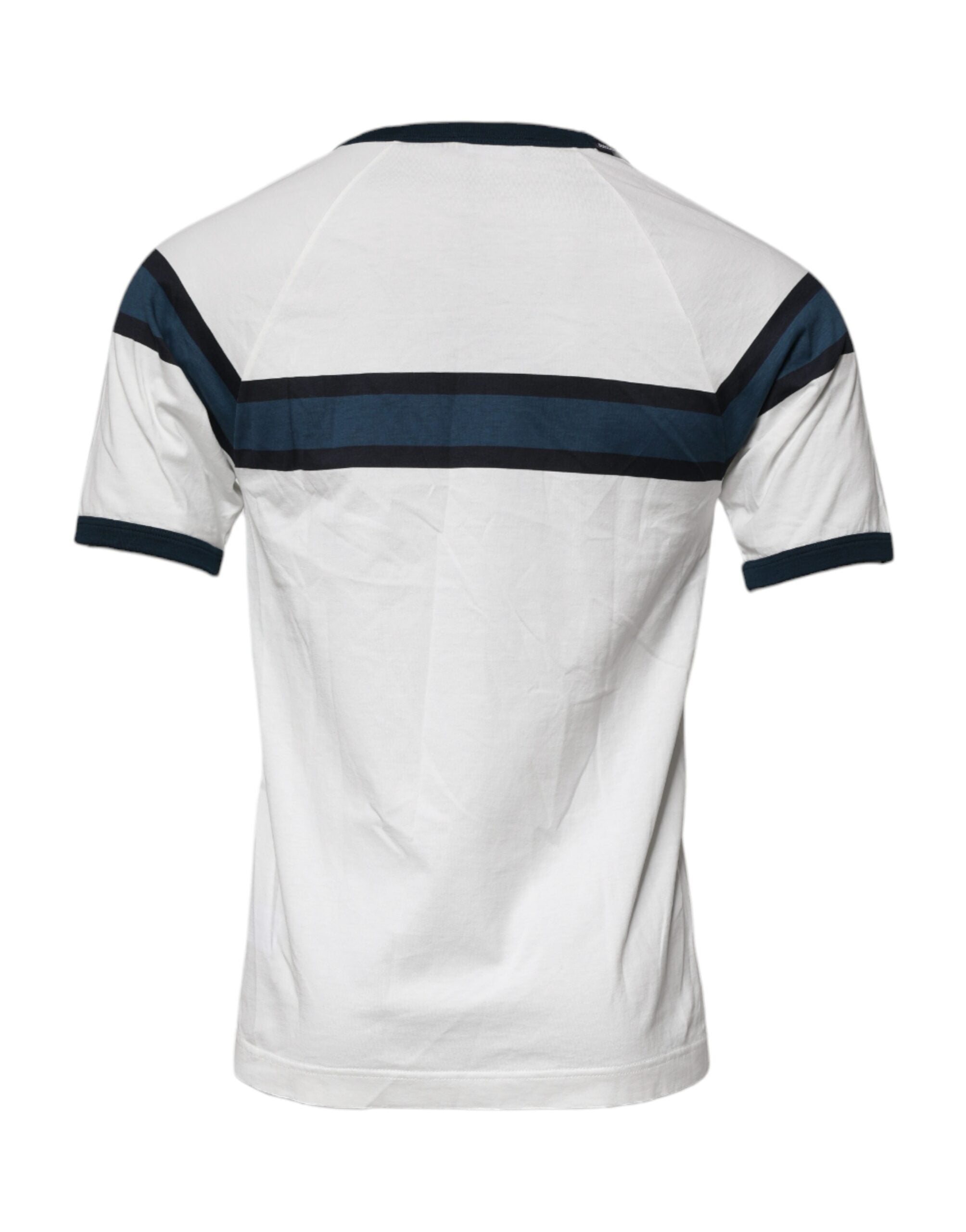 Dolce & Gabbana White Logo Print Cotton Men's T-Shirt with Crew Neck-4