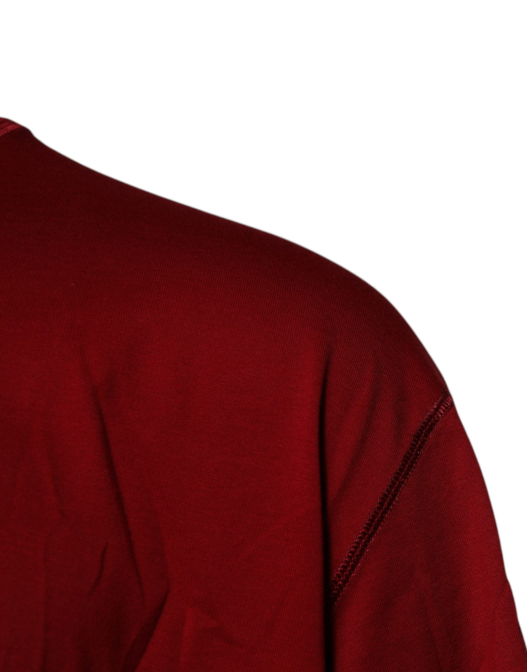 Dolce & Gabbana Rotes Logo Tape Baumwolle Rundhals T-Shirt-3