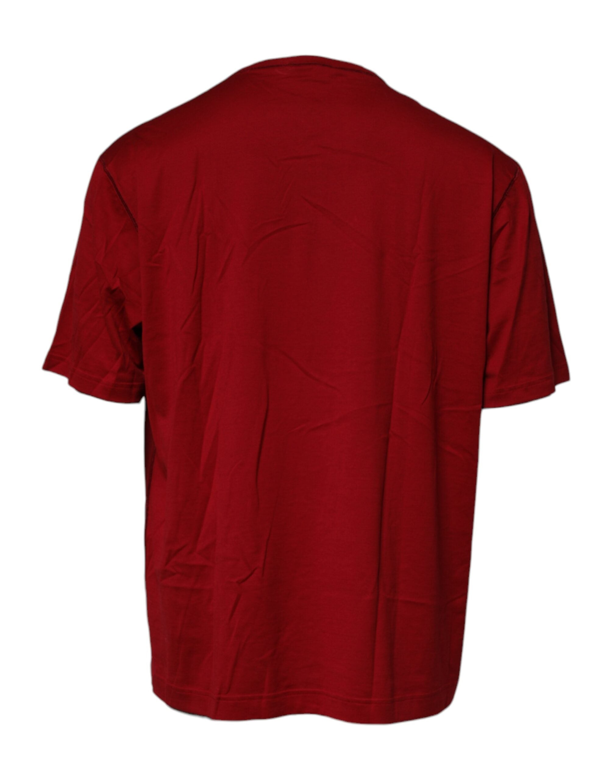 Dolce & Gabbana Rotes Logo Tape Baumwolle Rundhals T-Shirt-4