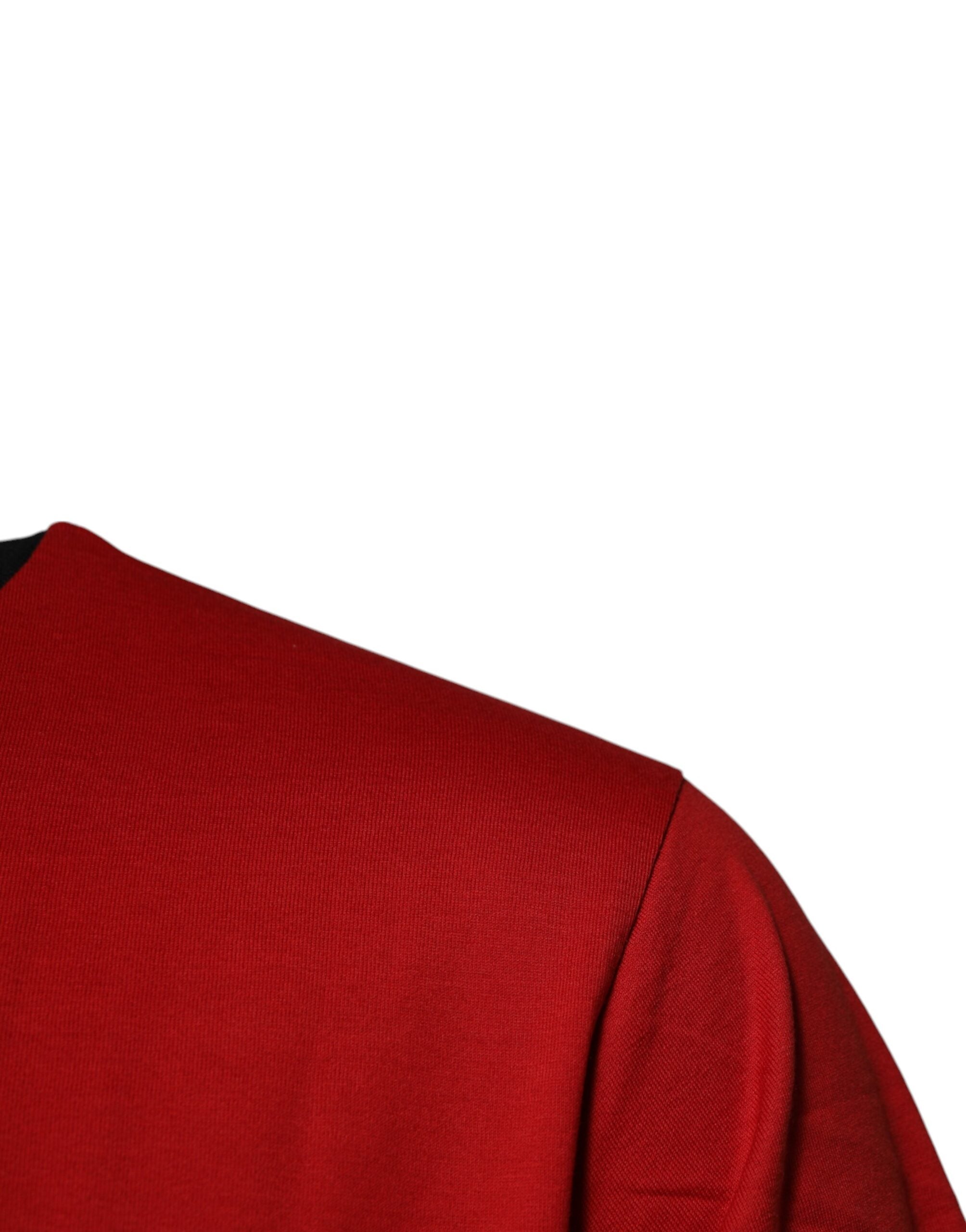 Dolce & Gabbana Red Logo Crown Cotton Crew Neck T-Shirt-3