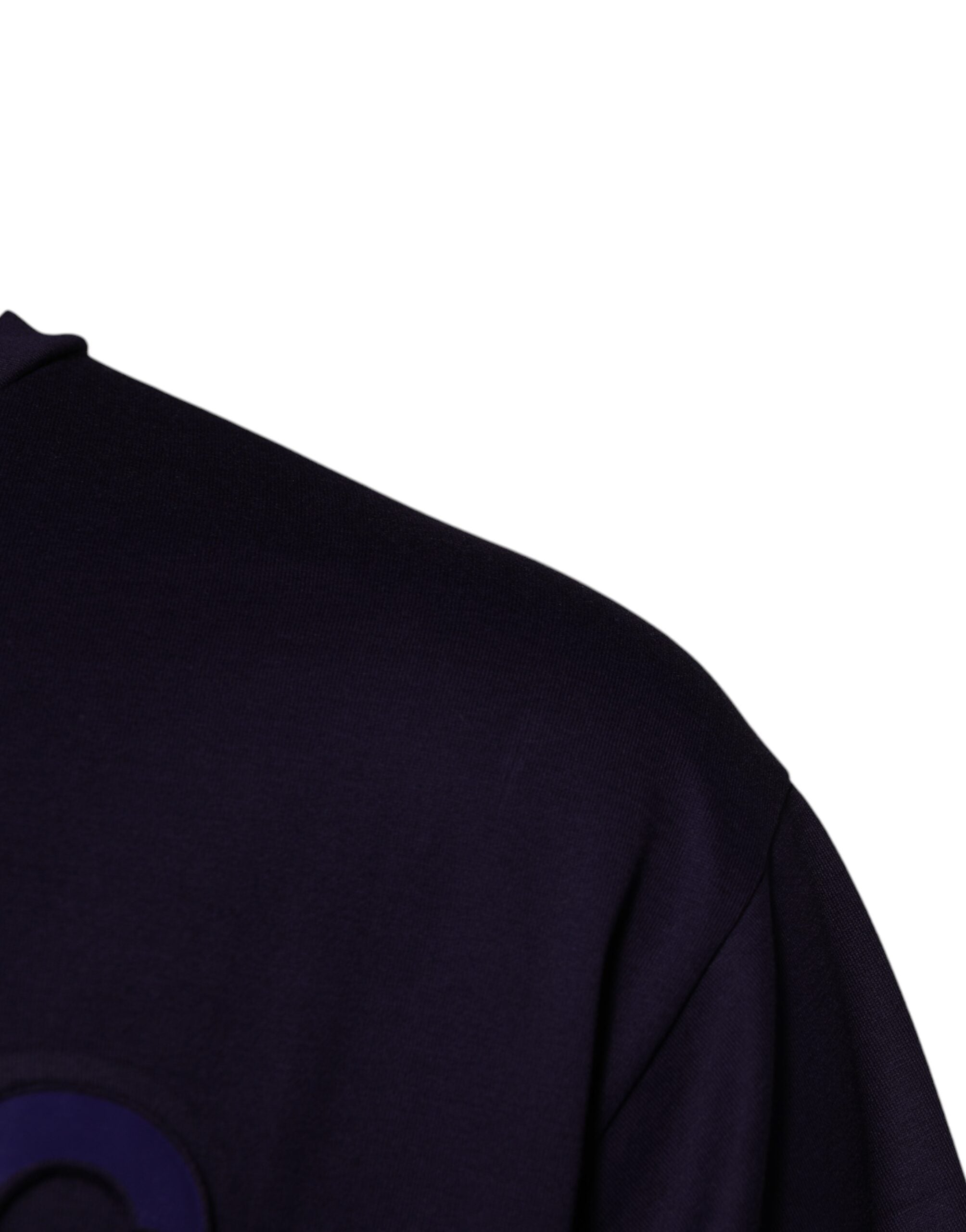 Dolce & Gabbana Navy Blue DG Logo Cotton T-Shirt with Round Neck-3