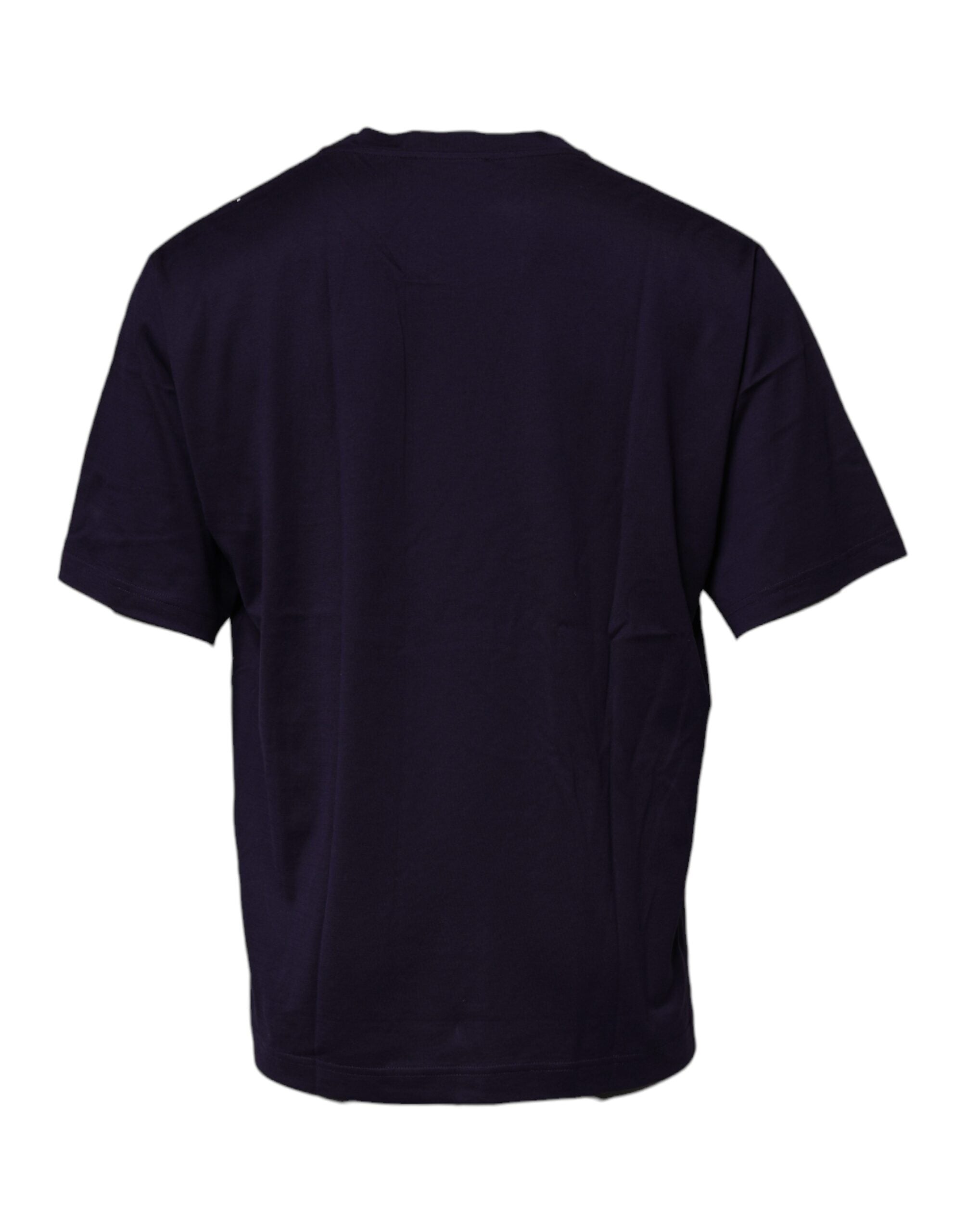 Dolce & Gabbana Navy Blue DG Logo Cotton T-Shirt with Round Neck-4