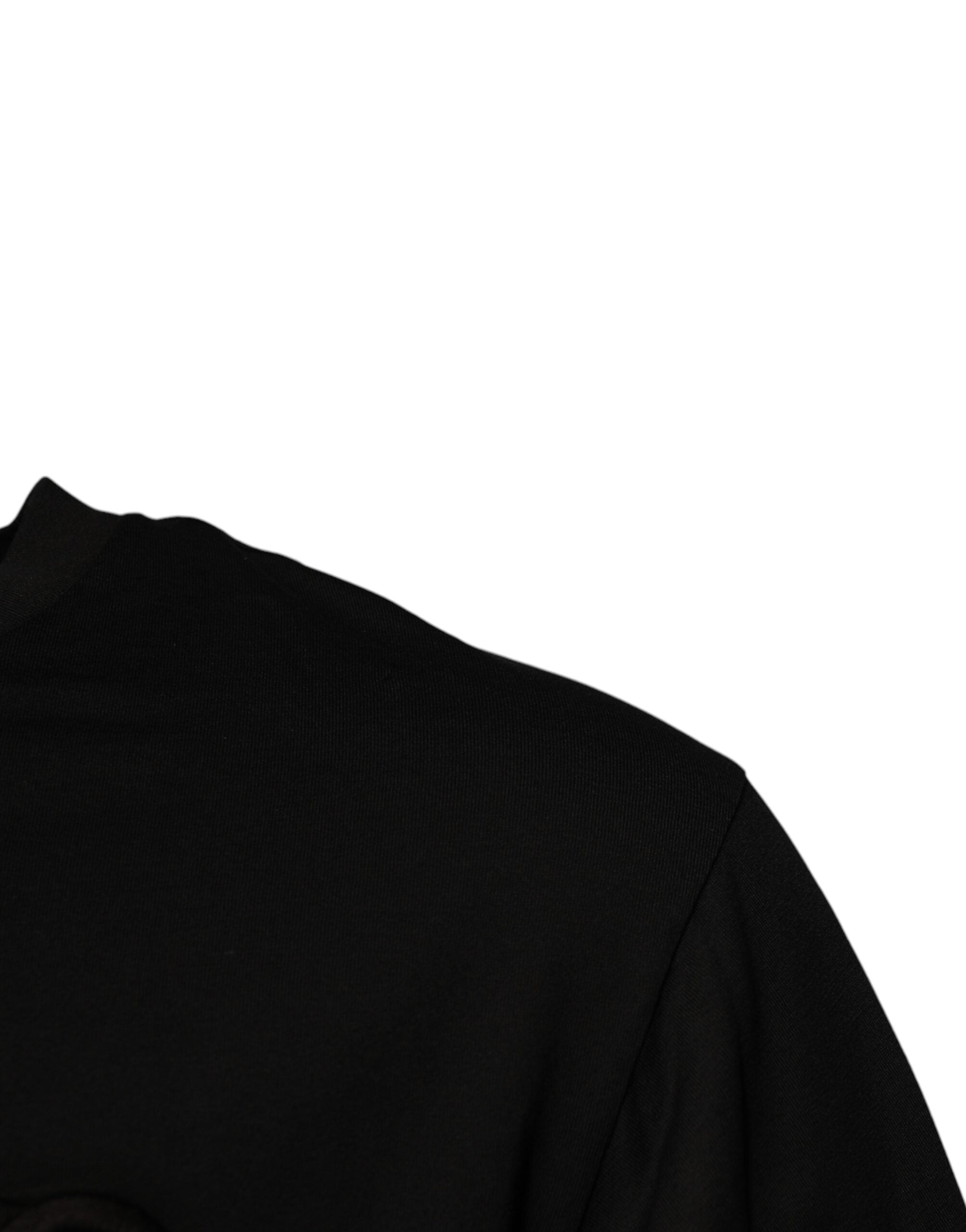 Dolce & Gabbana Black DG Logo Cotton T-Shirt with Crew Neck-5