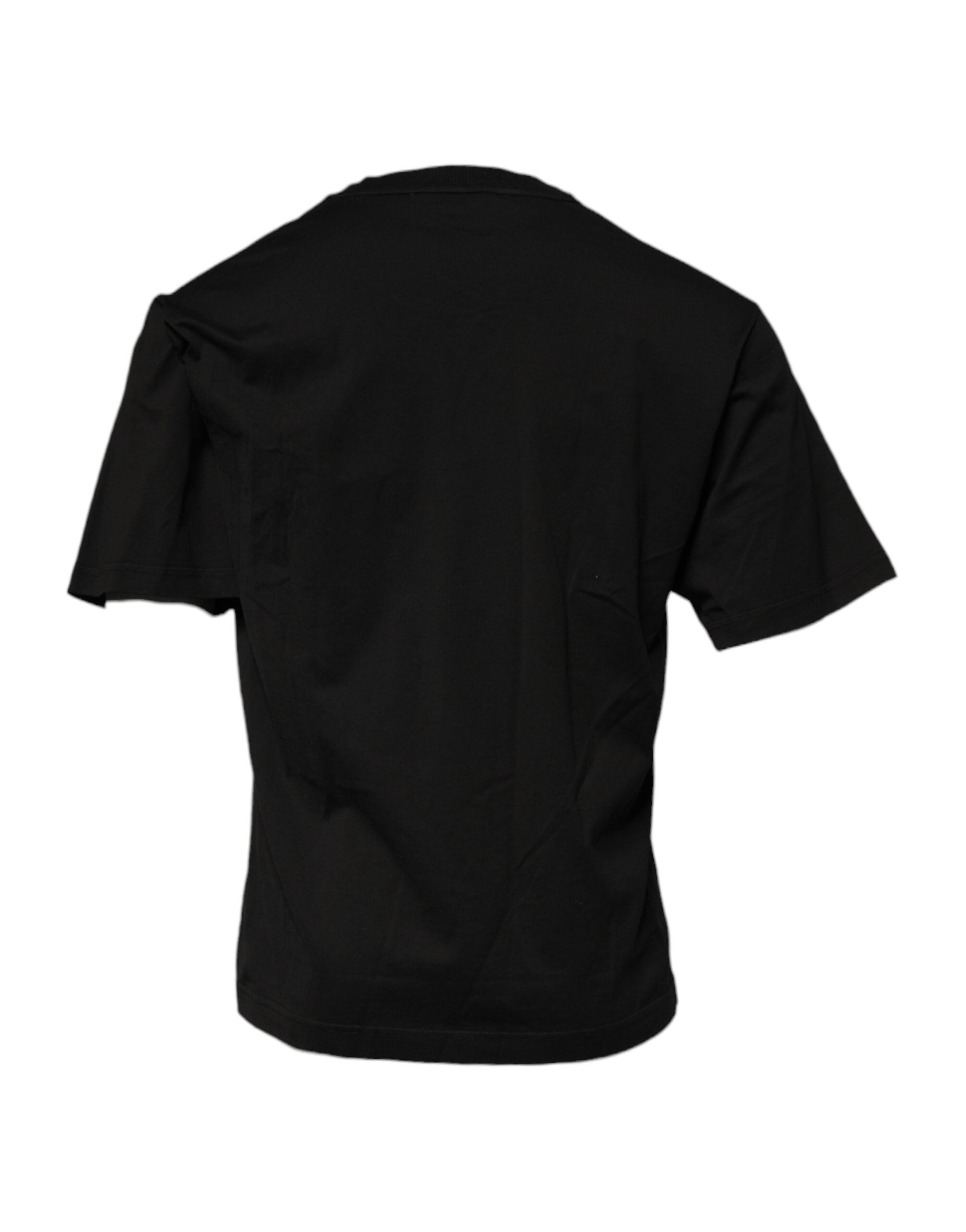 Dolce & Gabbana Black DG Logo Cotton T-Shirt with Crew Neck-4