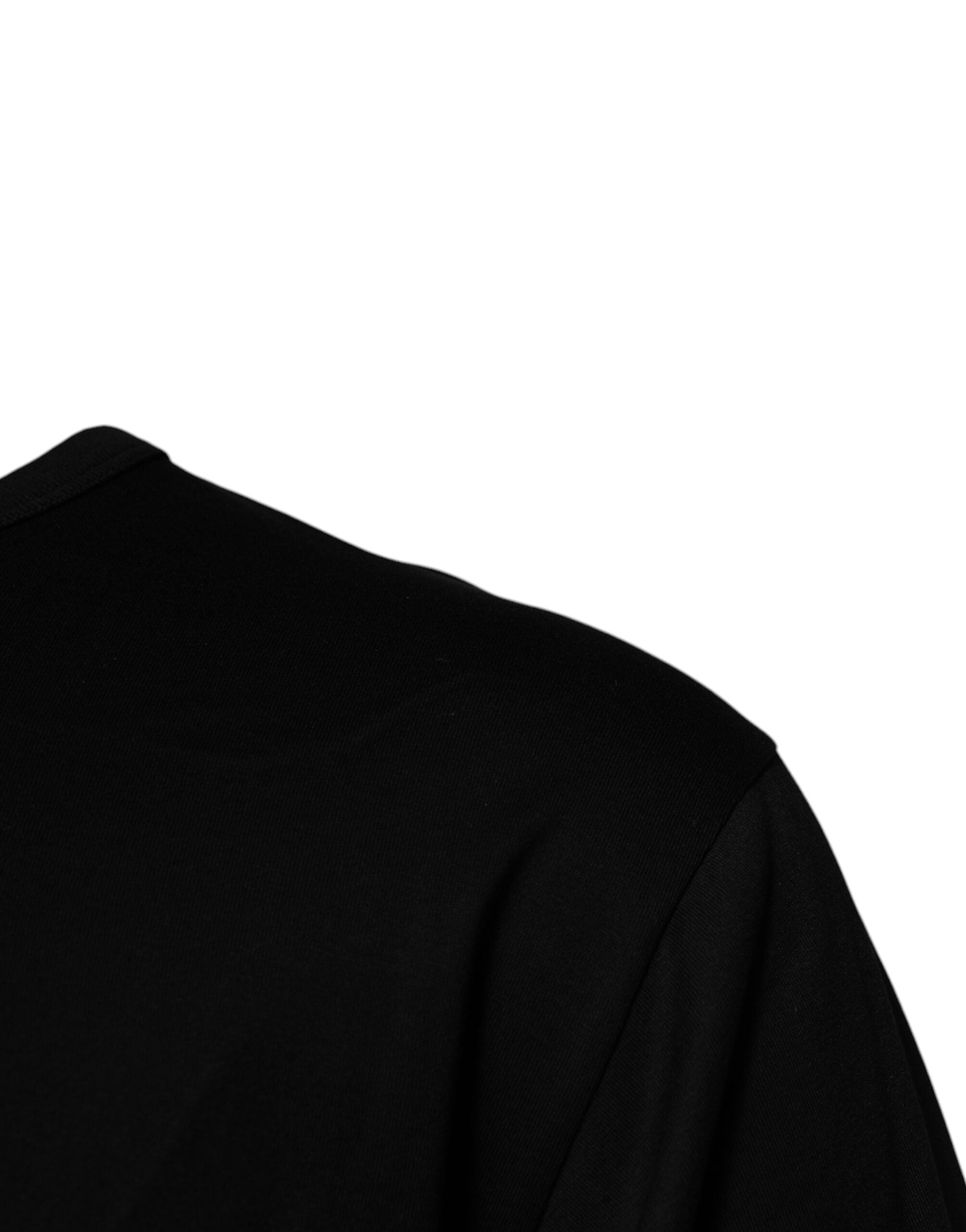 Dolce & Gabbana Black #DGMILLENNIALS Cotton T-Shirt with Round Neck-3
