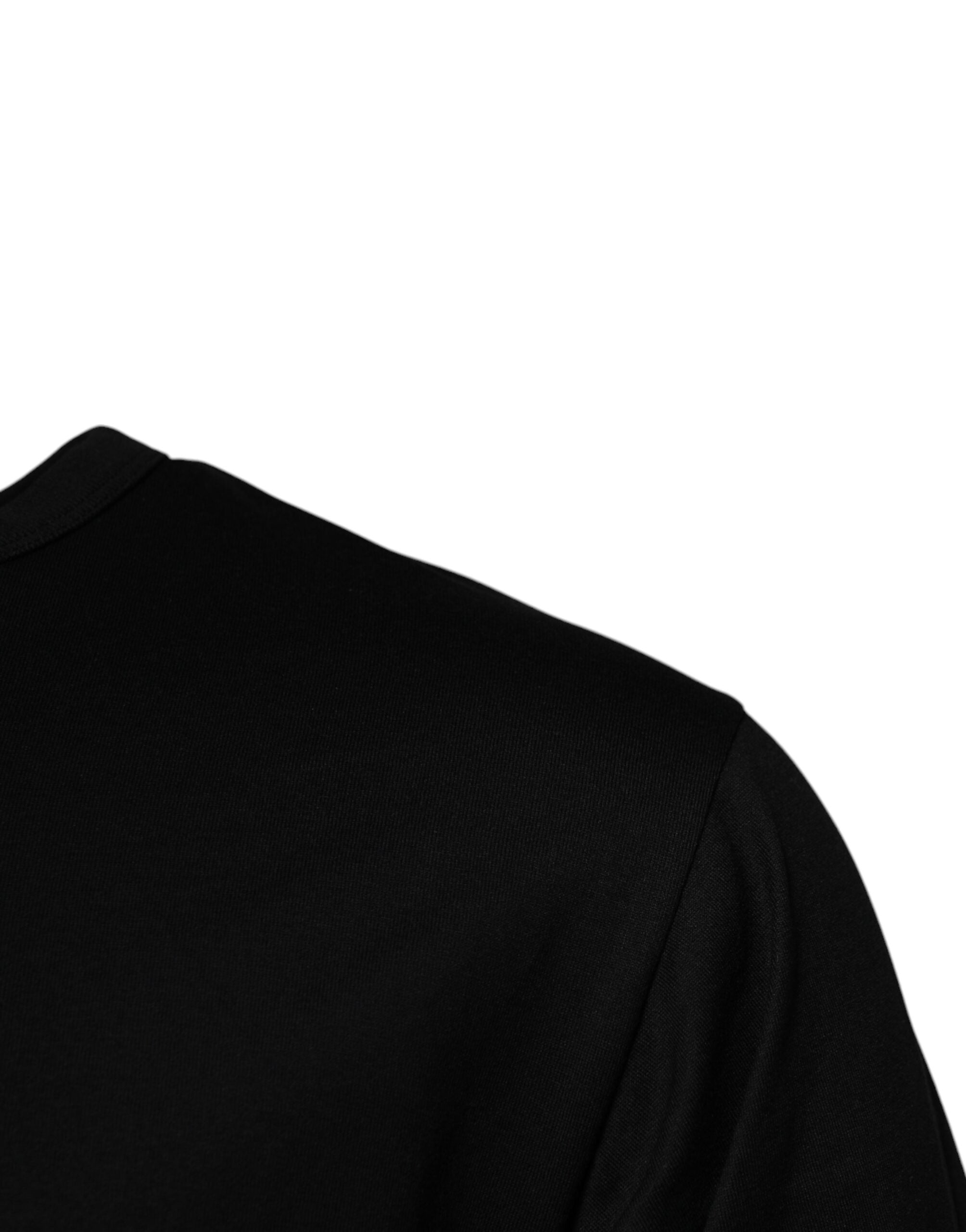 Dolce & Gabbana Black #DGMILLENNIALS Cotton T-Shirt with Round Neck-3
