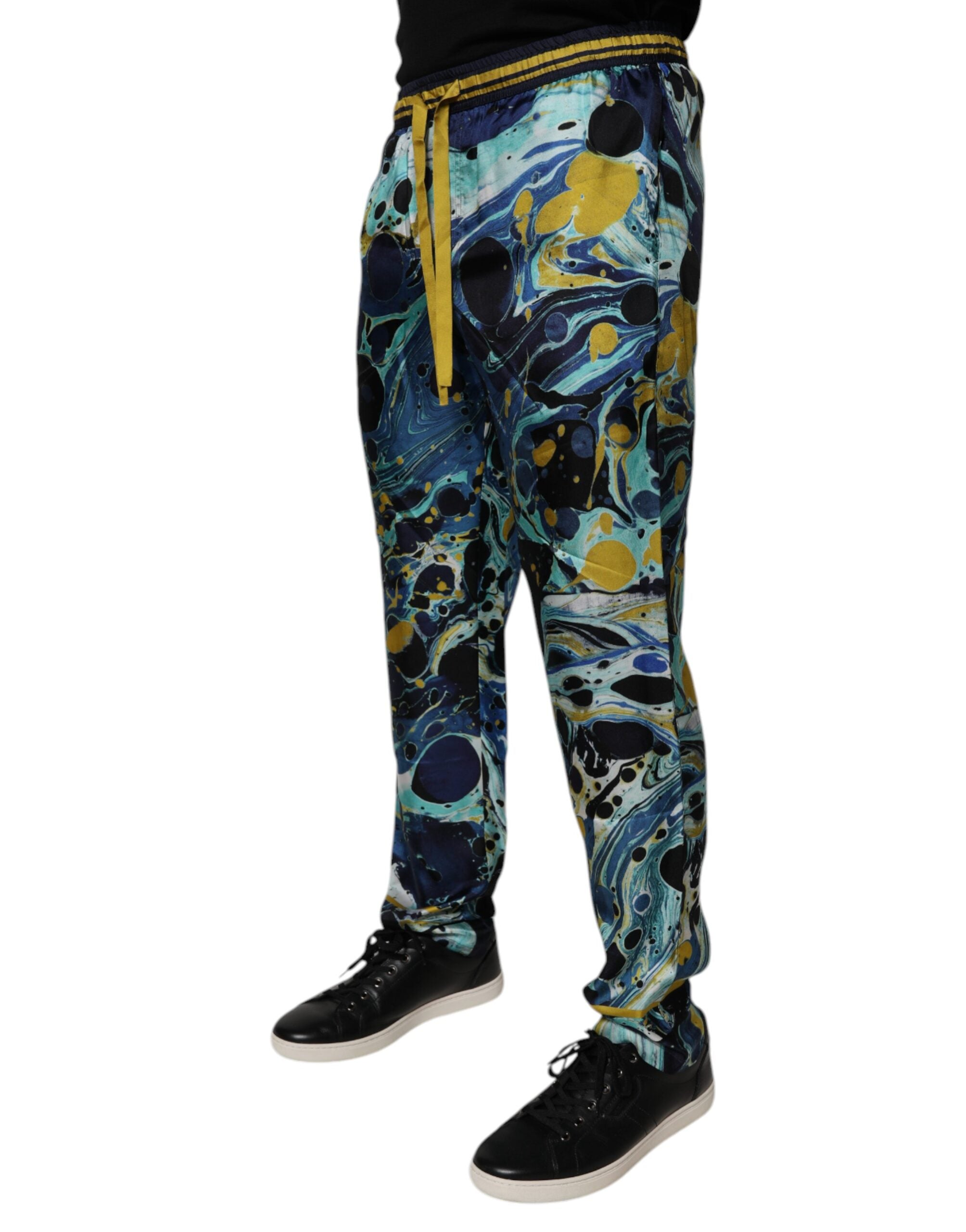 Dolce & Gabbana Multicolor Marbled Jogging Pants Jogging Trousers Trousers-3