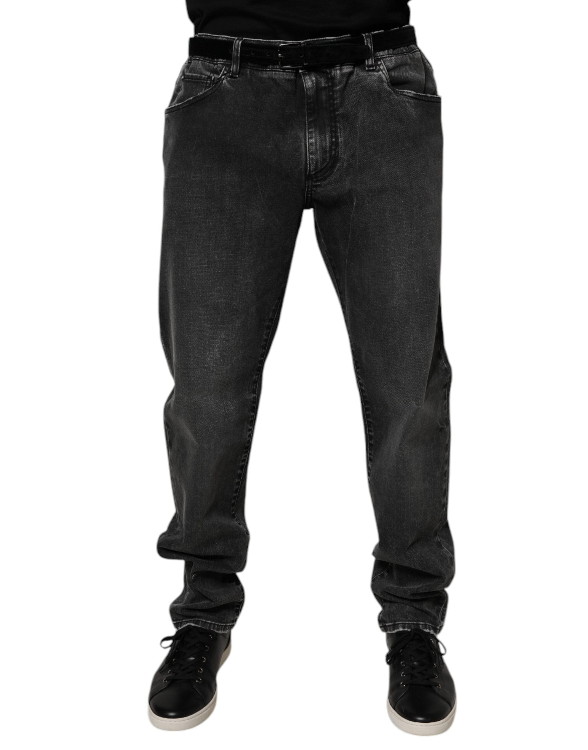 Dolce & Gabbana Schwarze Baumwoll-Stretch-Skinny-Denim-Jeans für Männer-1