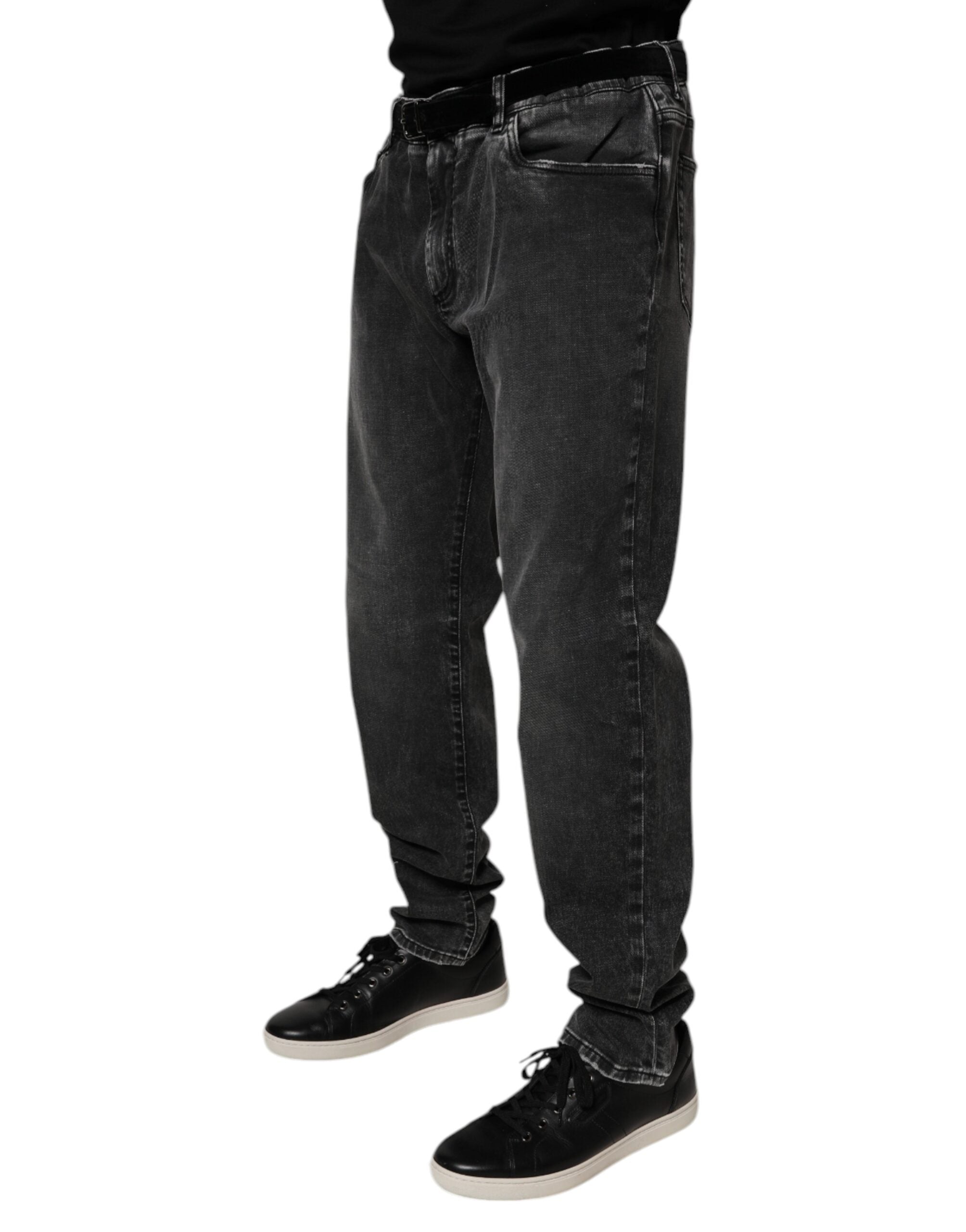 Dolce & Gabbana Schwarze Baumwoll-Stretch-Skinny-Denim-Jeans für Männer-3