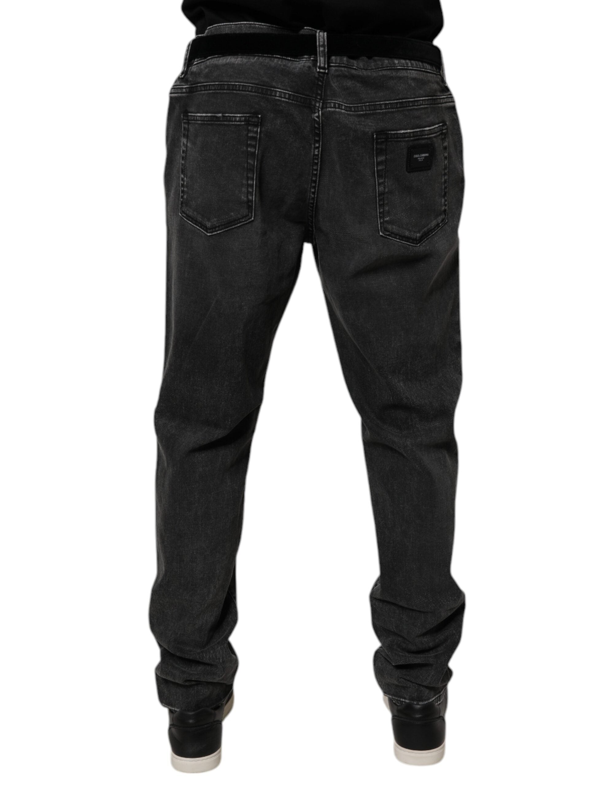 Dolce & Gabbana Schwarze Baumwoll-Stretch-Skinny-Denim-Jeans für Männer-4