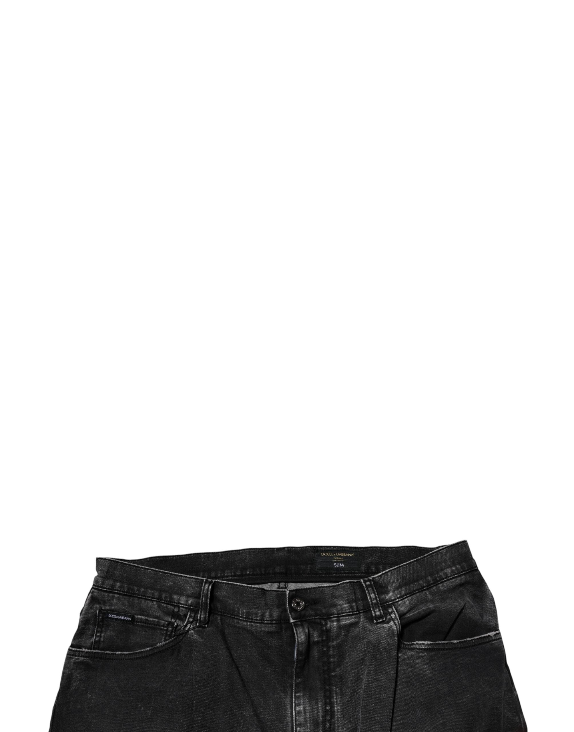 Dolce & Gabbana Schwarze Baumwoll-Stretch-Skinny-Denim-Jeans für Männer-5
