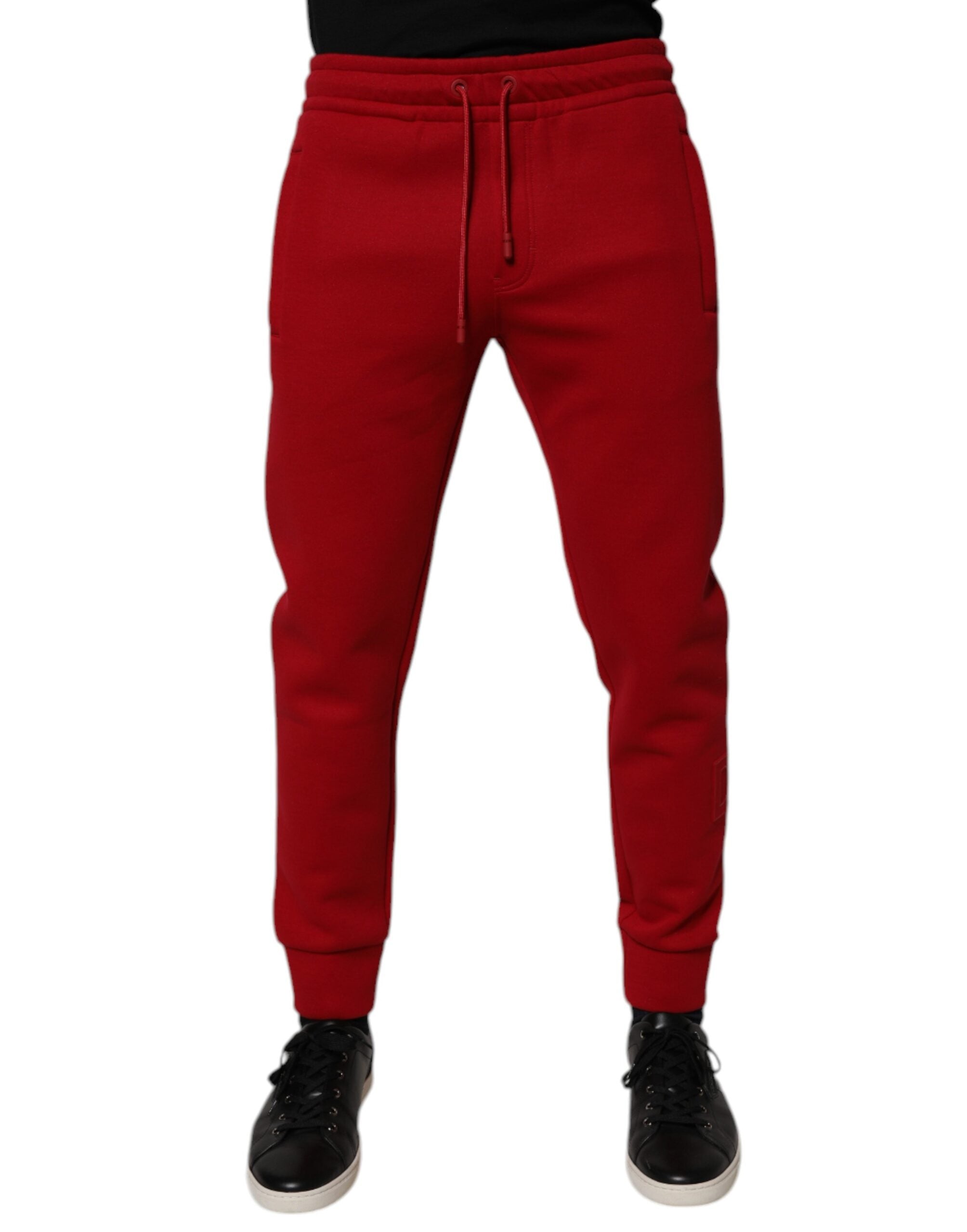 Dolce & Gabbana Red Cotton Jogging Shorts-1