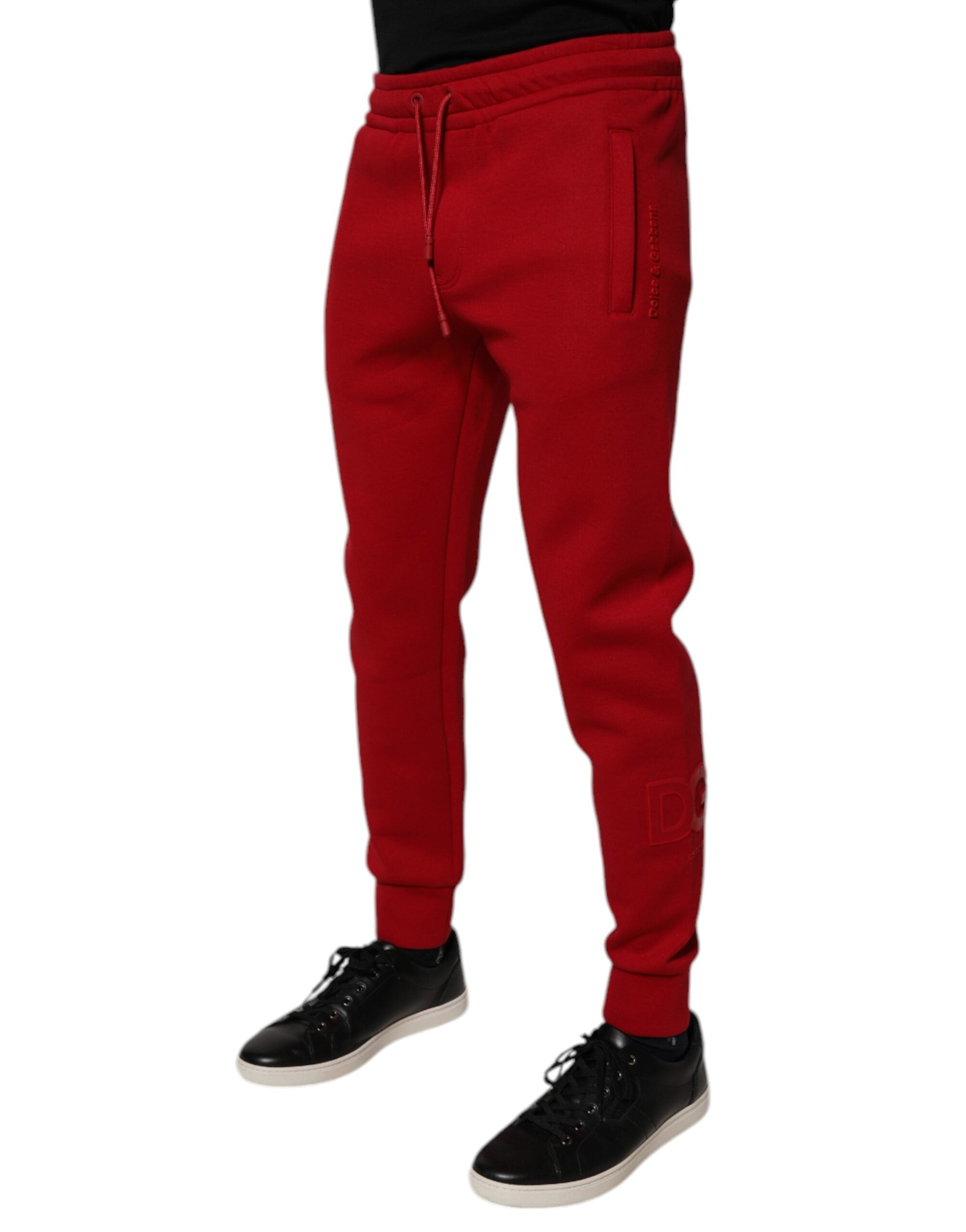 Dolce & Gabbana Red Cotton Jogging Shorts-3