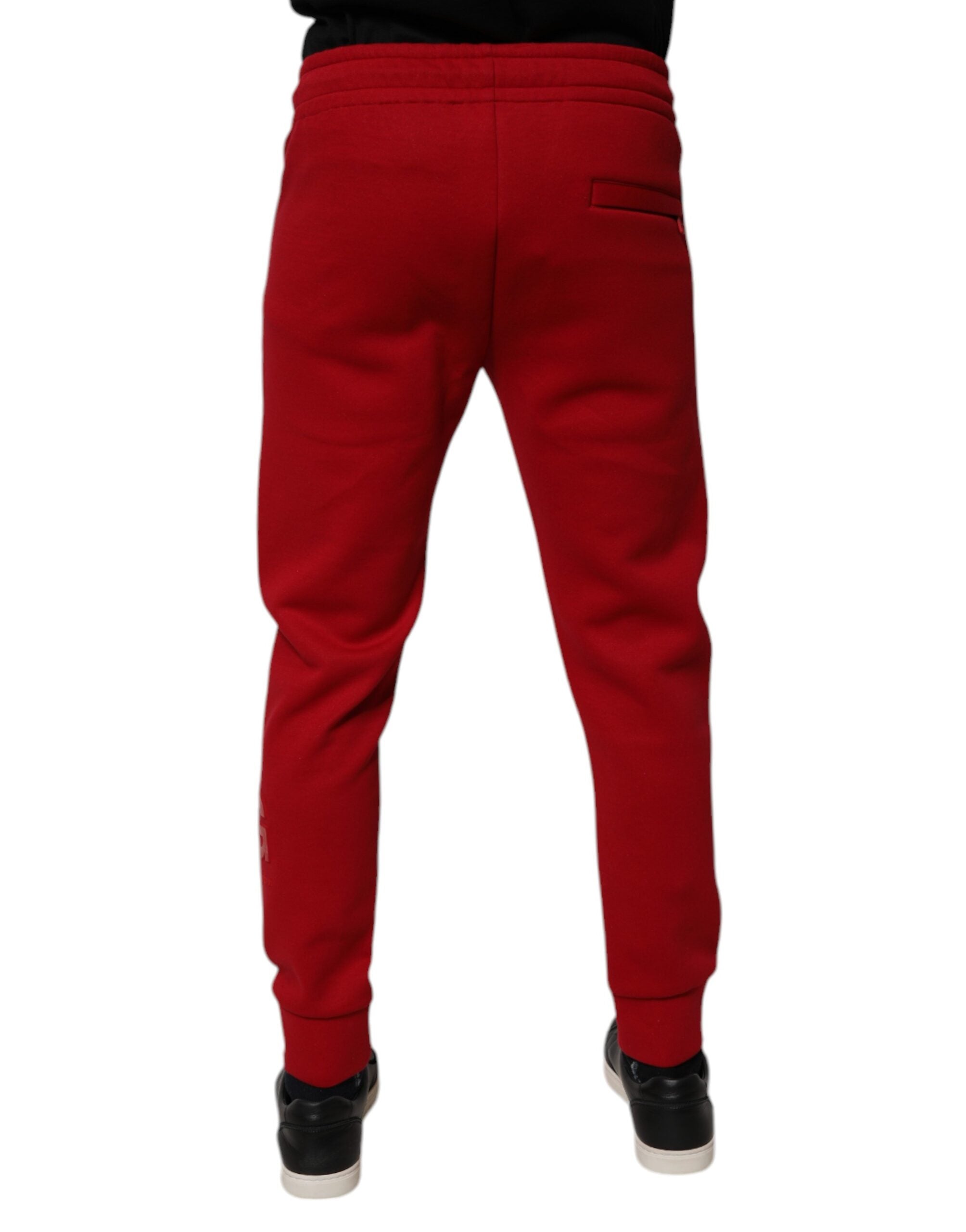 Dolce & Gabbana Red Cotton Jogging Shorts-4