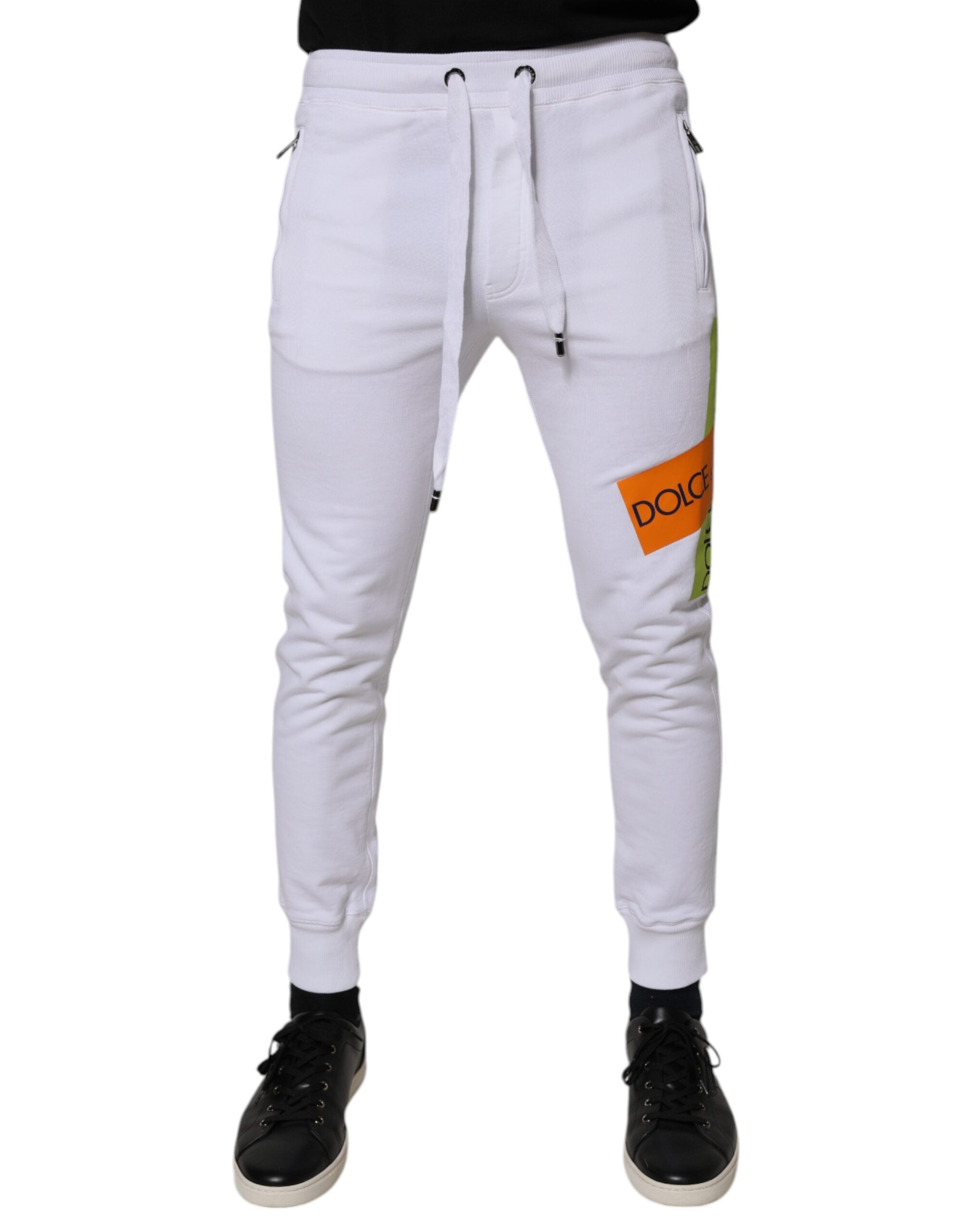 Dolce & Gabbana Weiße Logo-Jogginghose aus Baumwolle-1