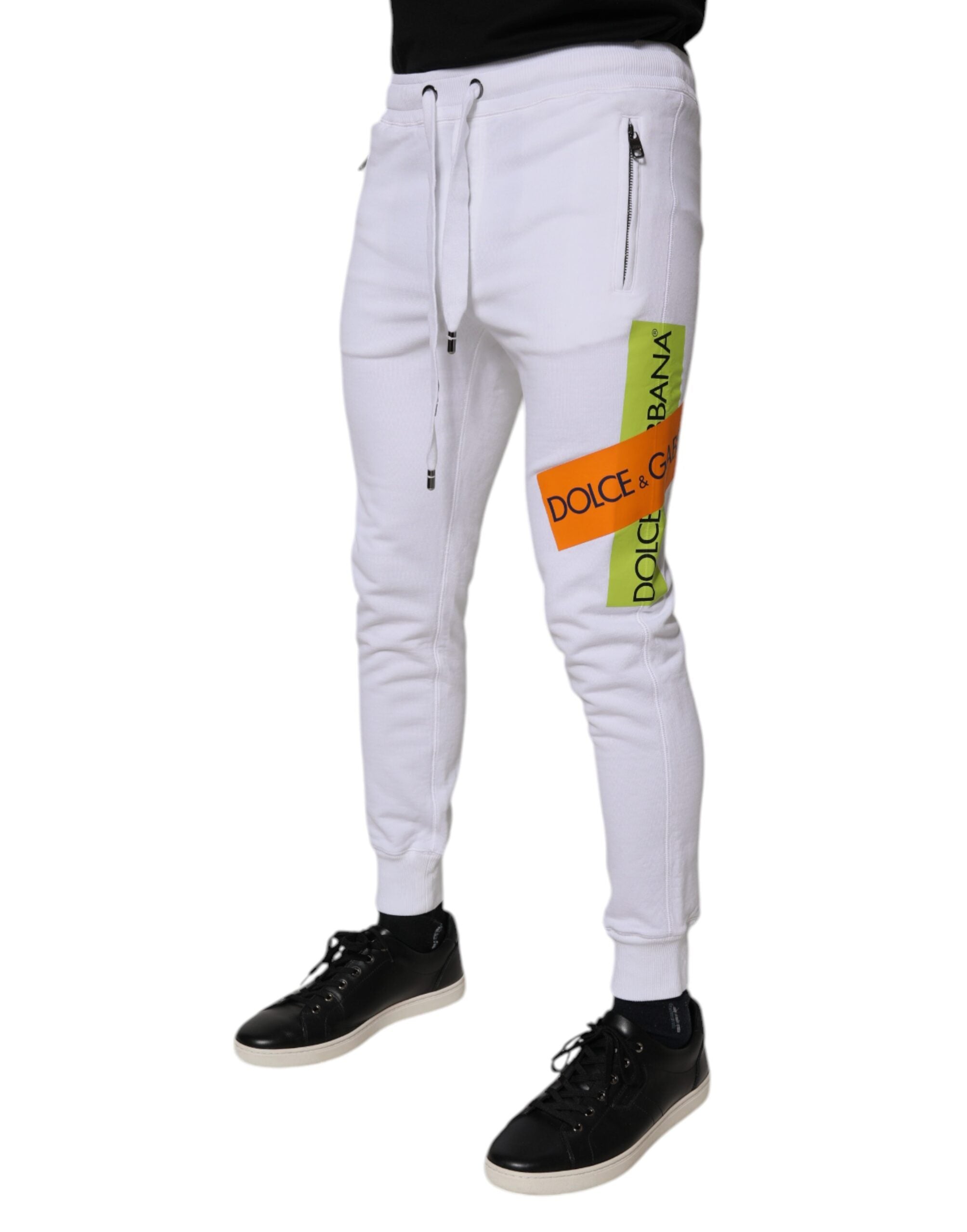 Dolce & Gabbana Weiße Logo-Jogginghose aus Baumwolle-3