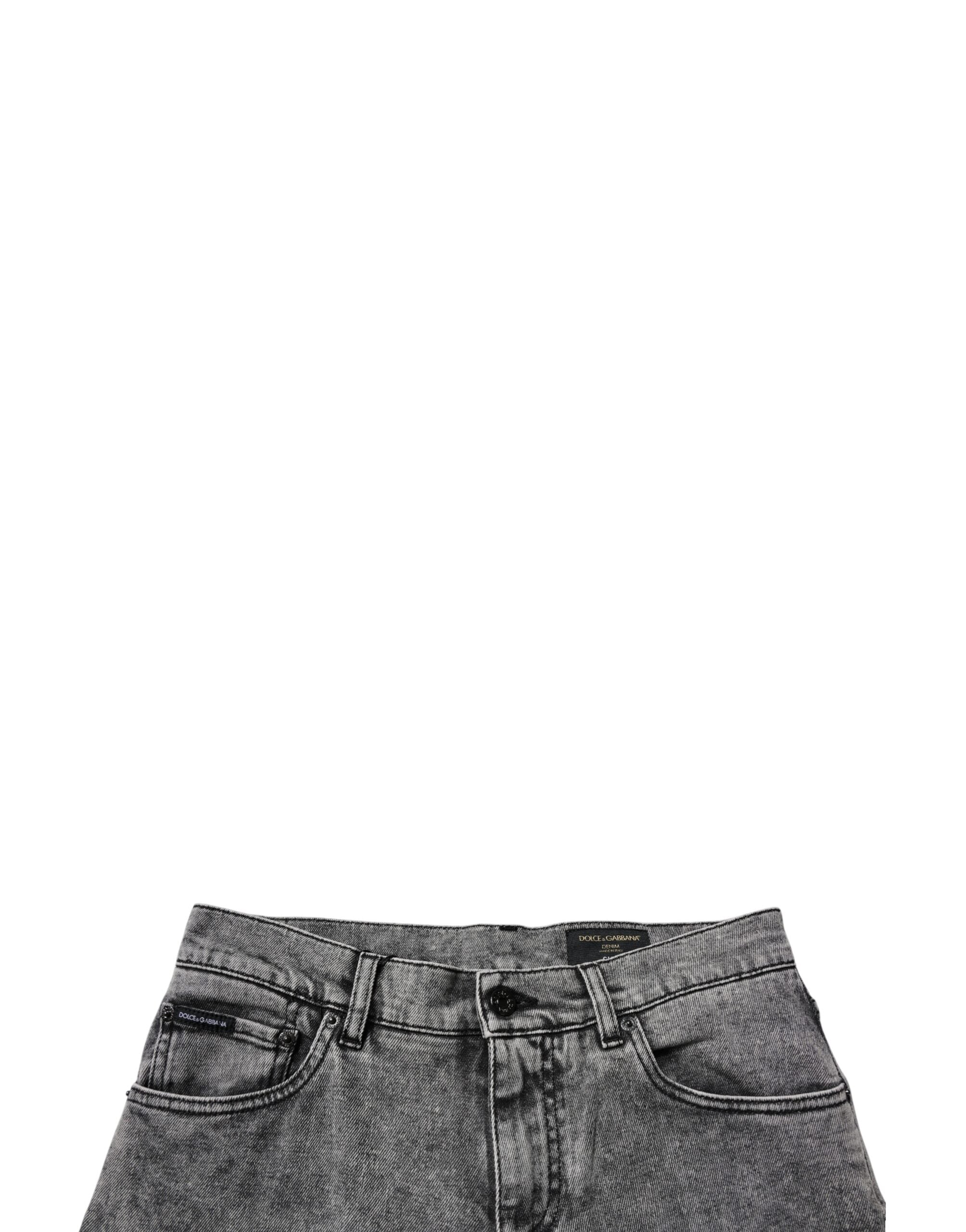 Vaqueros ajustados de color gris oscuro de Dolce & Gabbana confeccionados en algodón lavado.-5