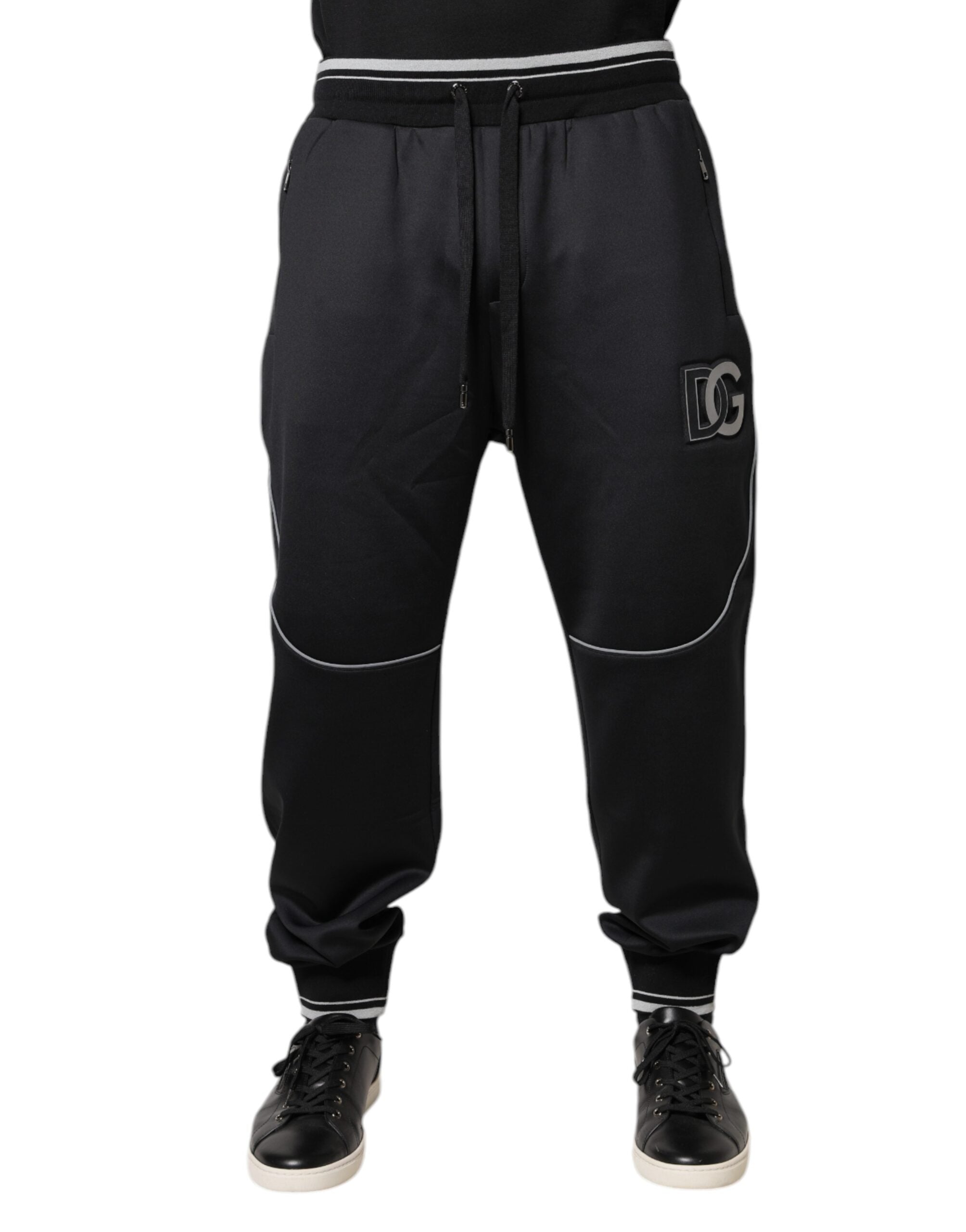 Dolce & Gabbana Schwarze Polyester-Logo-Jogger-Hose-2