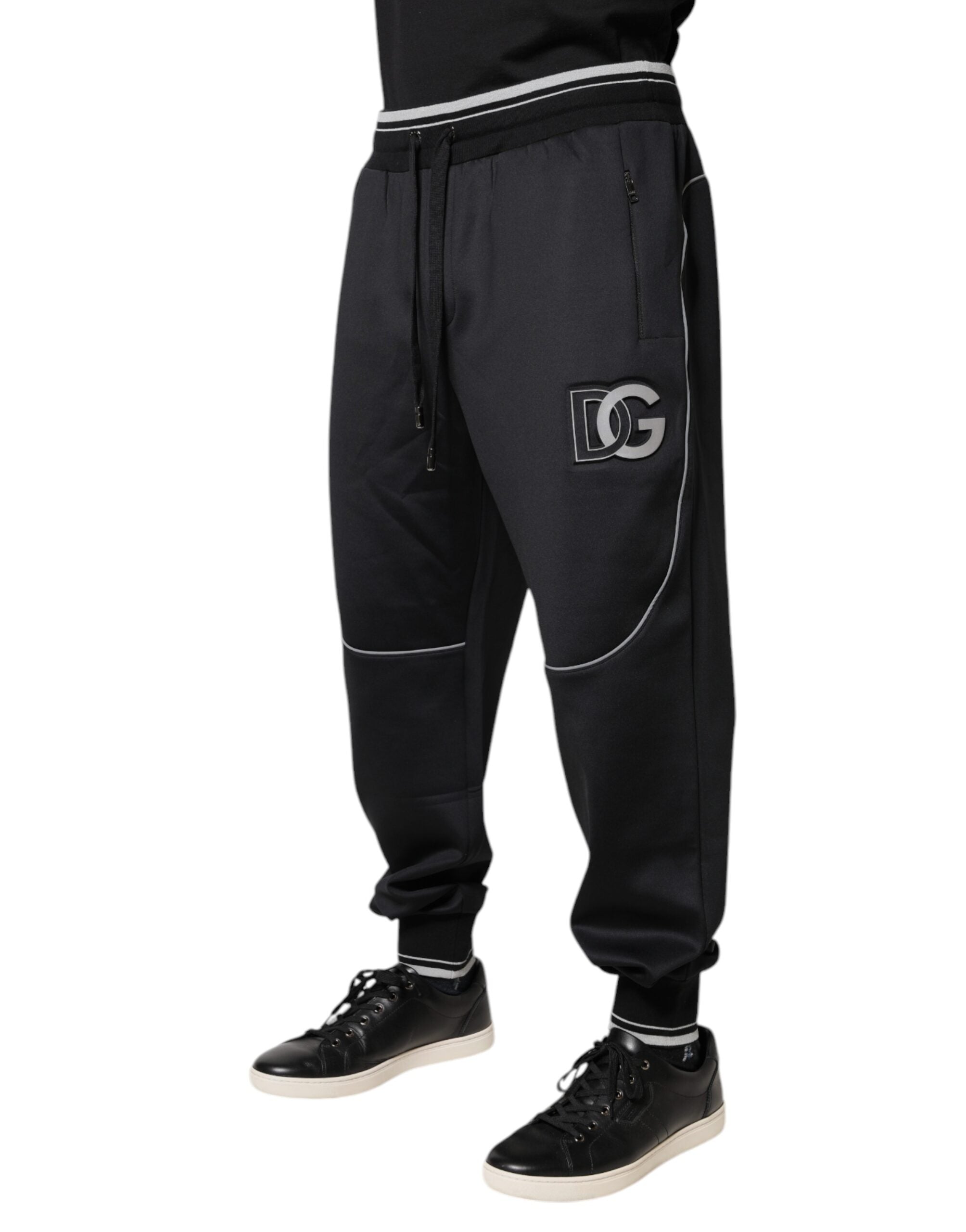 Dolce & Gabbana Schwarze Polyester-Logo-Jogger-Hose-3